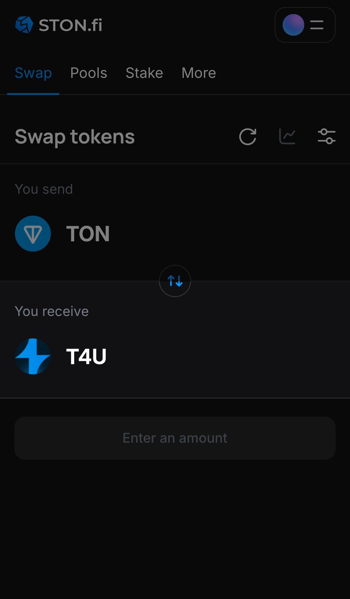 Choose T4U in the ‘You receive‘ box.