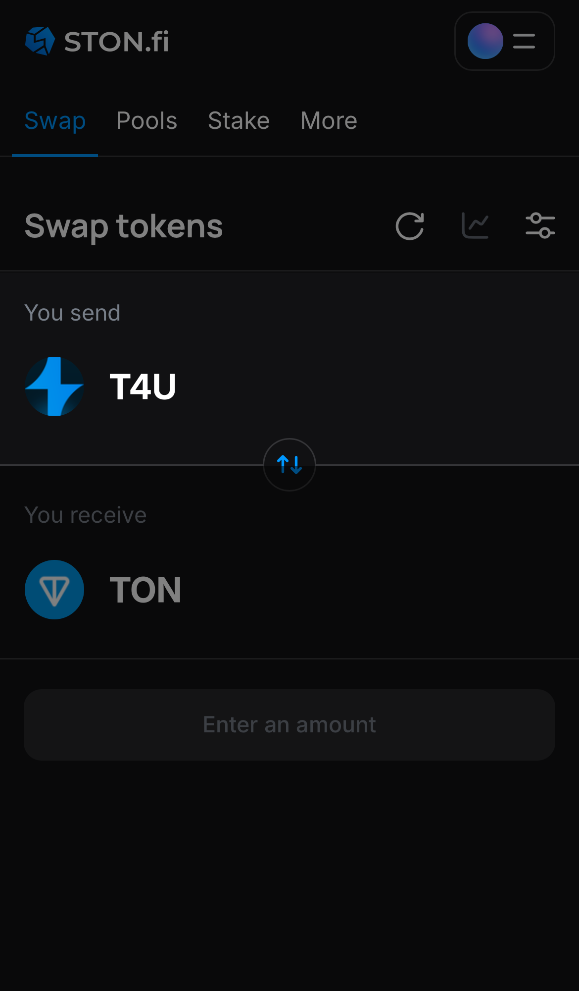 Choose T4U in the ‘You send‘ box.