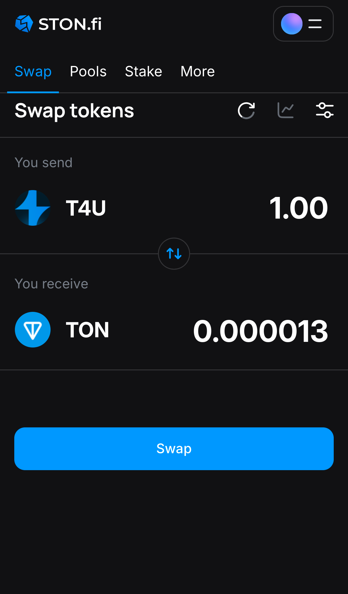 Input the quantity of tokens you‘re selling (or buying), and let the algorithm do all the calculations.