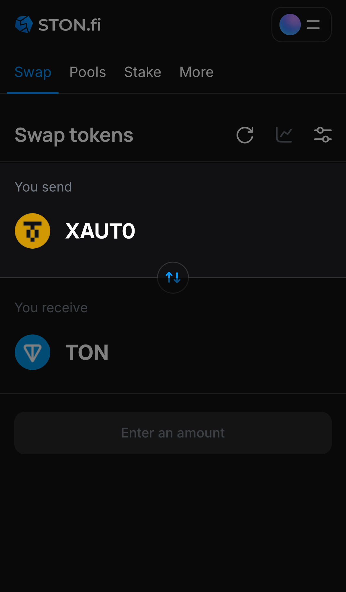 Pilih XAUt0 pada kotak ‘You send‘.