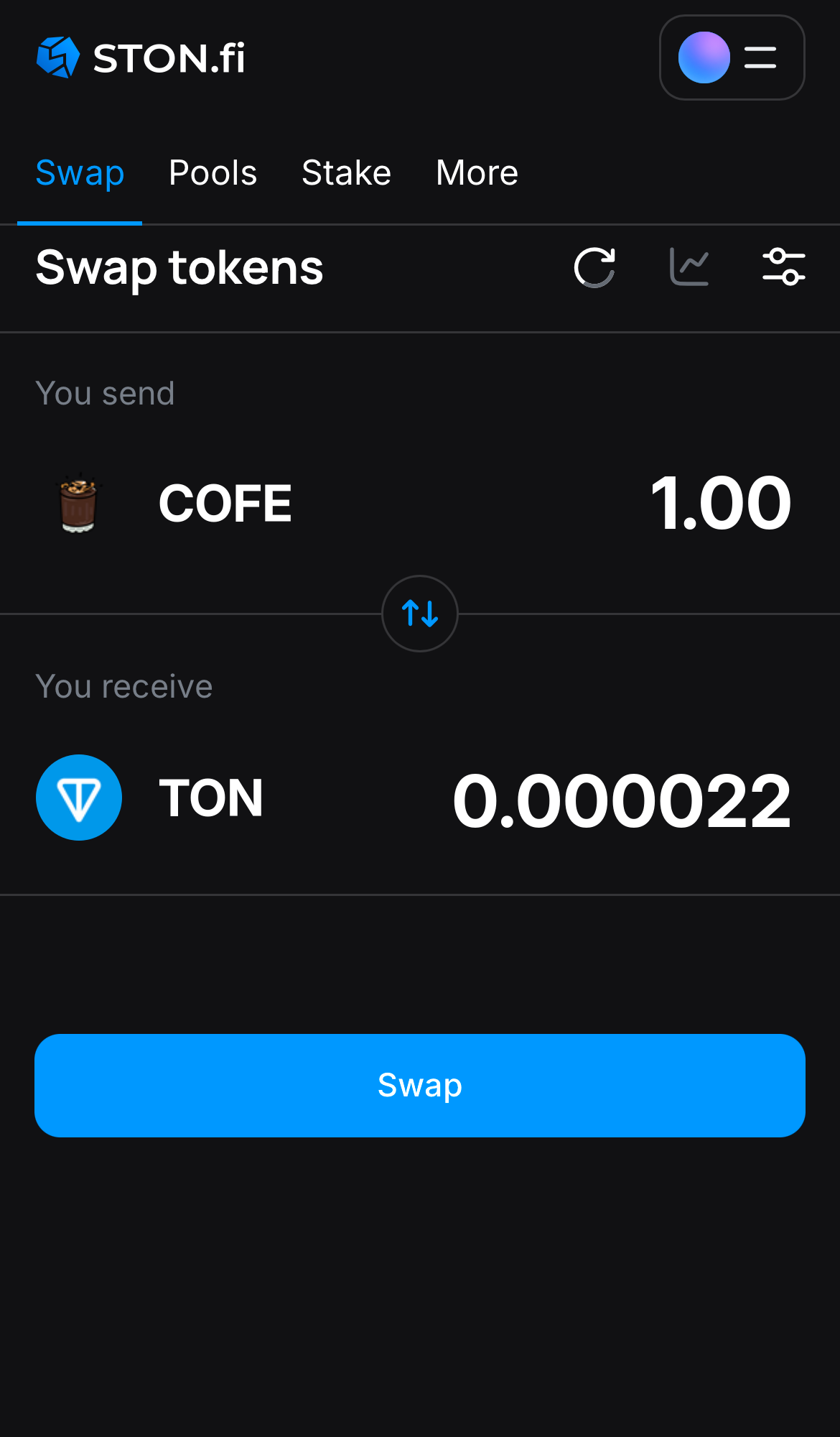 Ingresa la cantidad de tokens que vas a vender (o comprar), y deja que el algoritmo realice todos los cálculos.