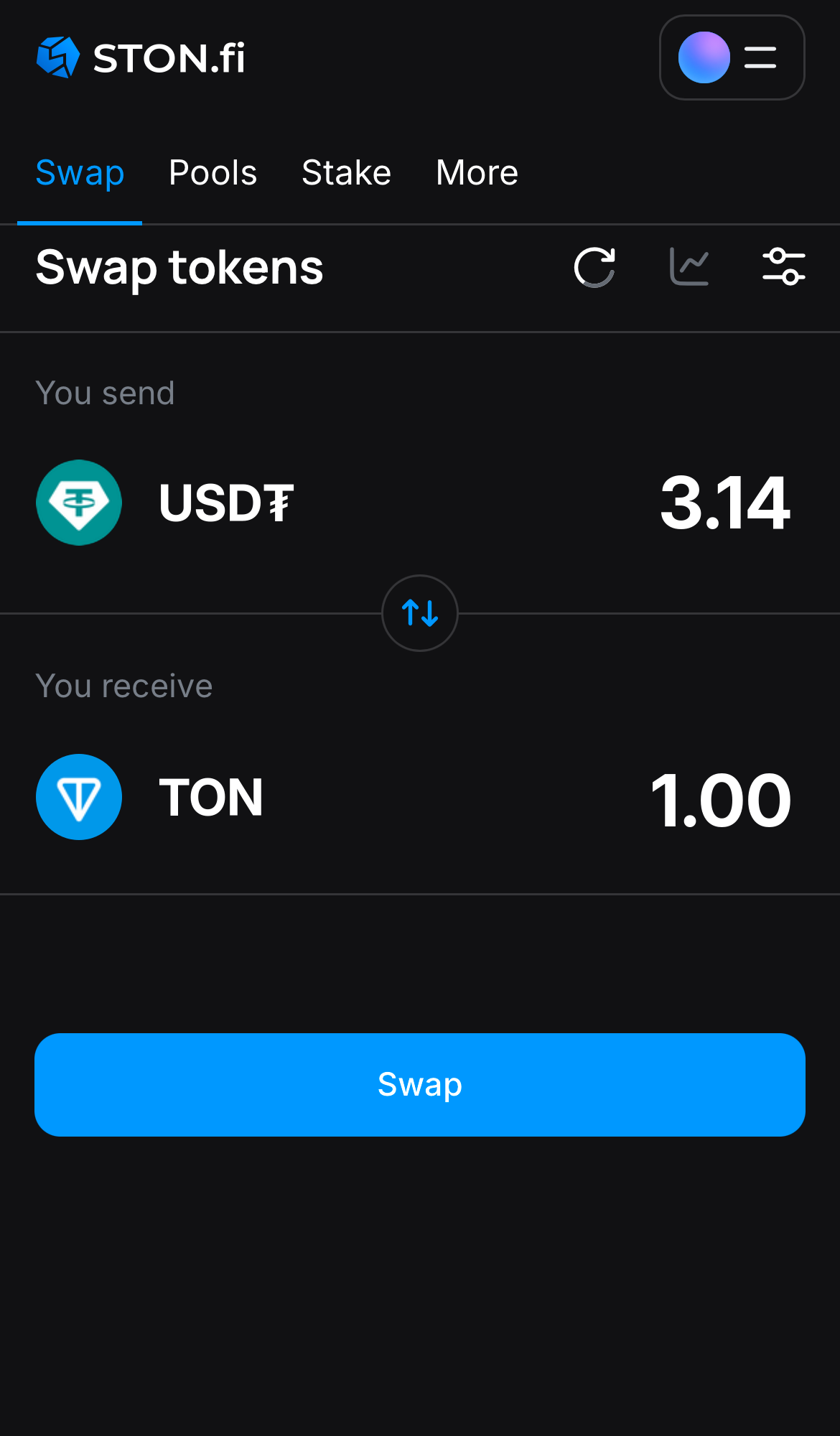 Insira a quantidade de tokens que deseja vender (ou comprar) e deixe o algoritmo fazer todos os cálculos.