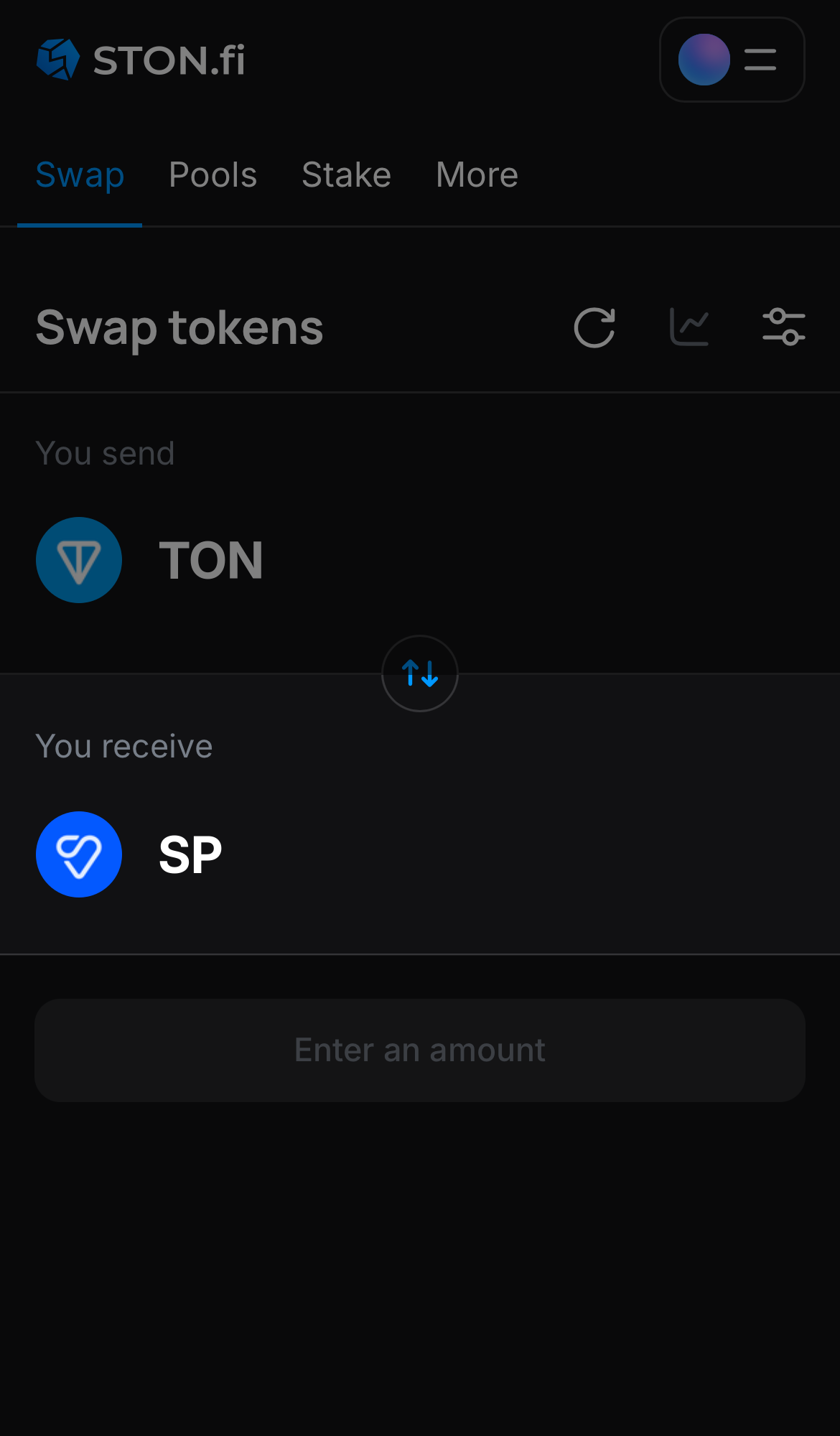 Choose SP in the ‘You receive‘ box.