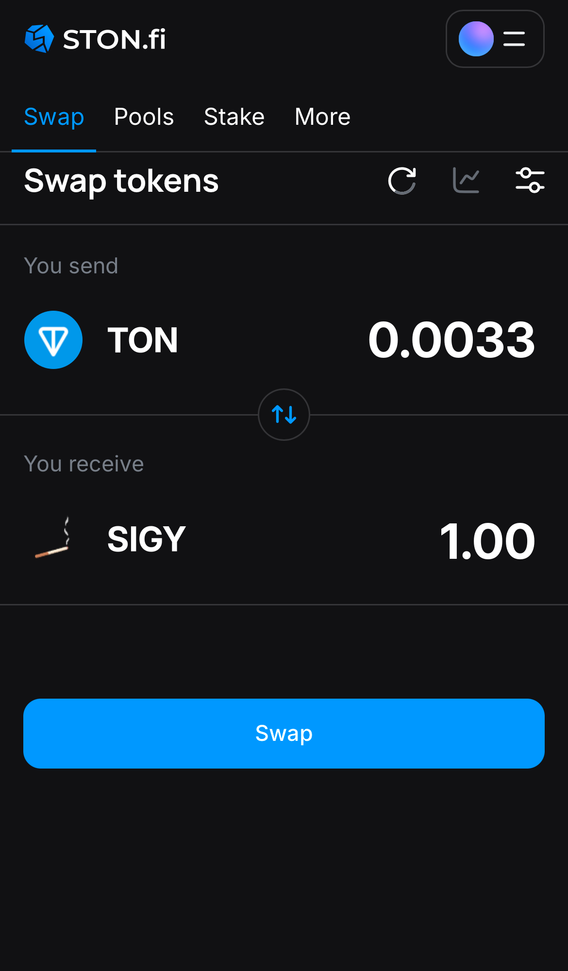 Masukkan jumlah token yang ingin Anda jual (atau beli), dan biarkan algoritma melakukan semua perhitungan.