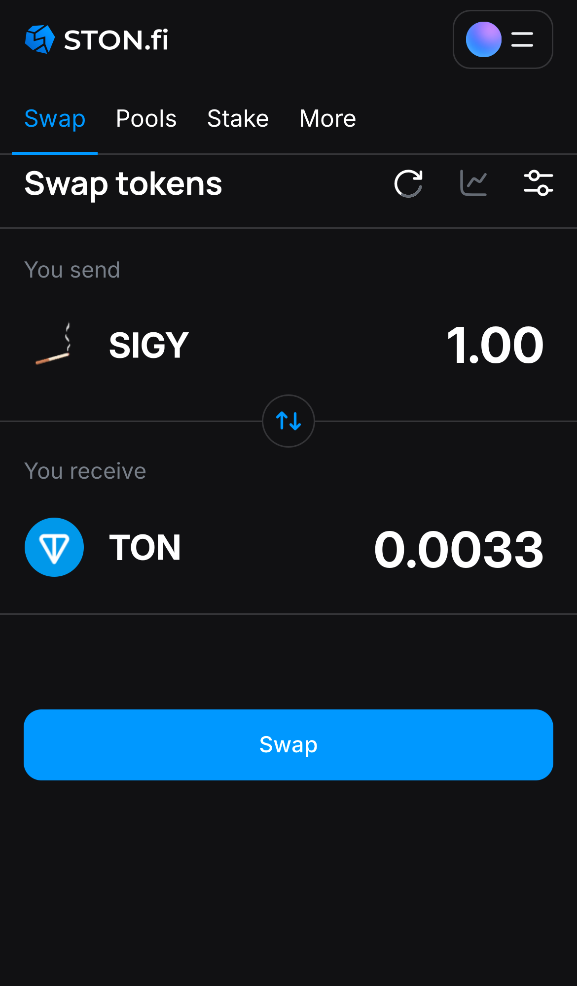 Masukkan jumlah token yang ingin Anda jual (atau beli), dan biarkan algoritma melakukan semua perhitungan.