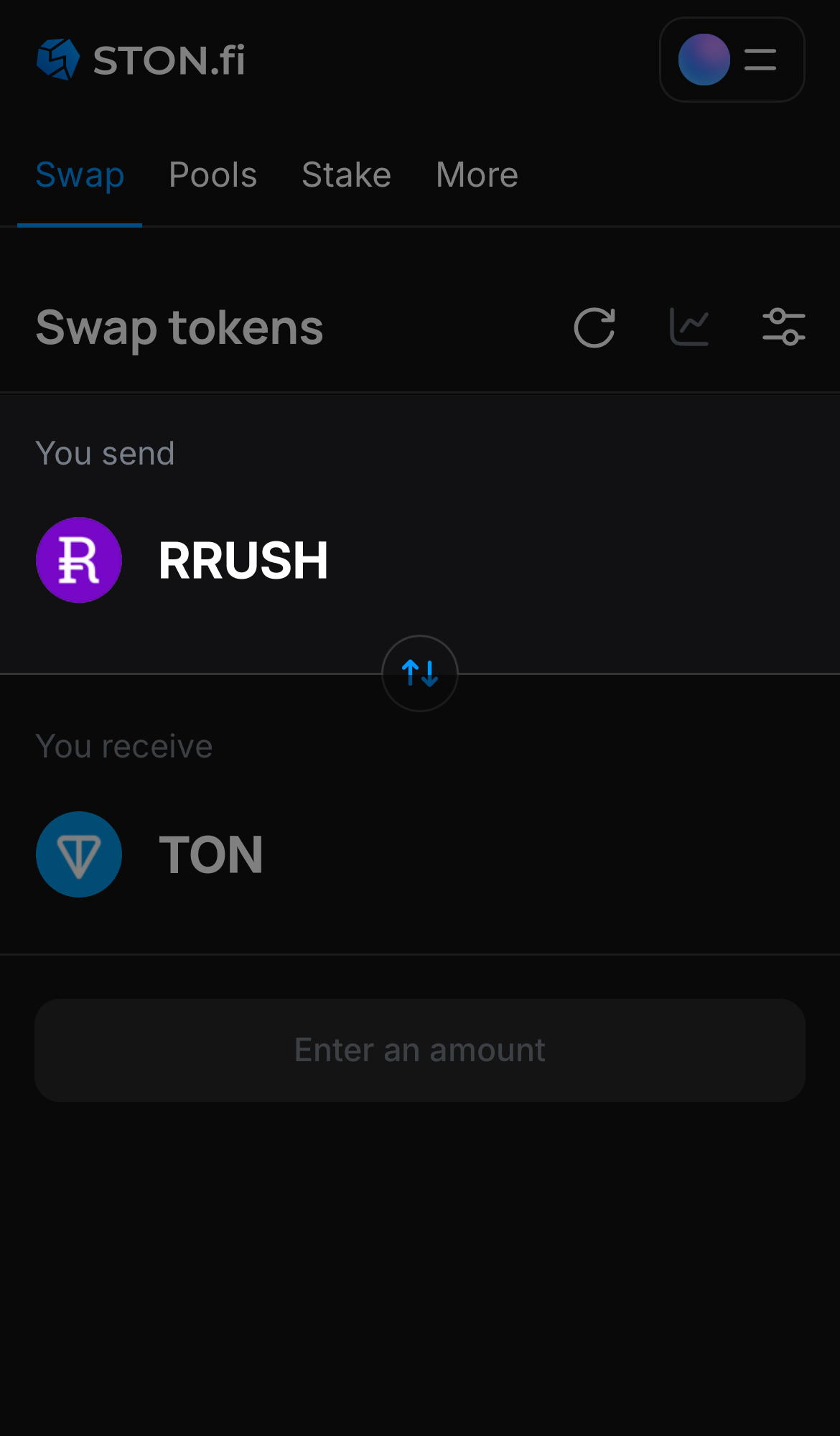Pilih RRUSH pada kotak ‘You send‘.