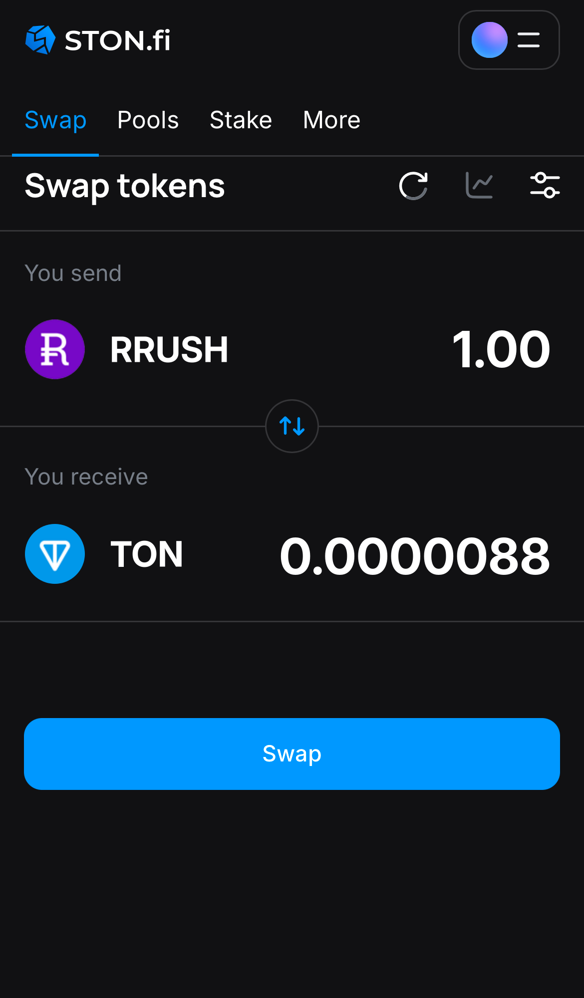 Masukkan jumlah token yang ingin Anda jual (atau beli), dan biarkan algoritma melakukan semua perhitungan.