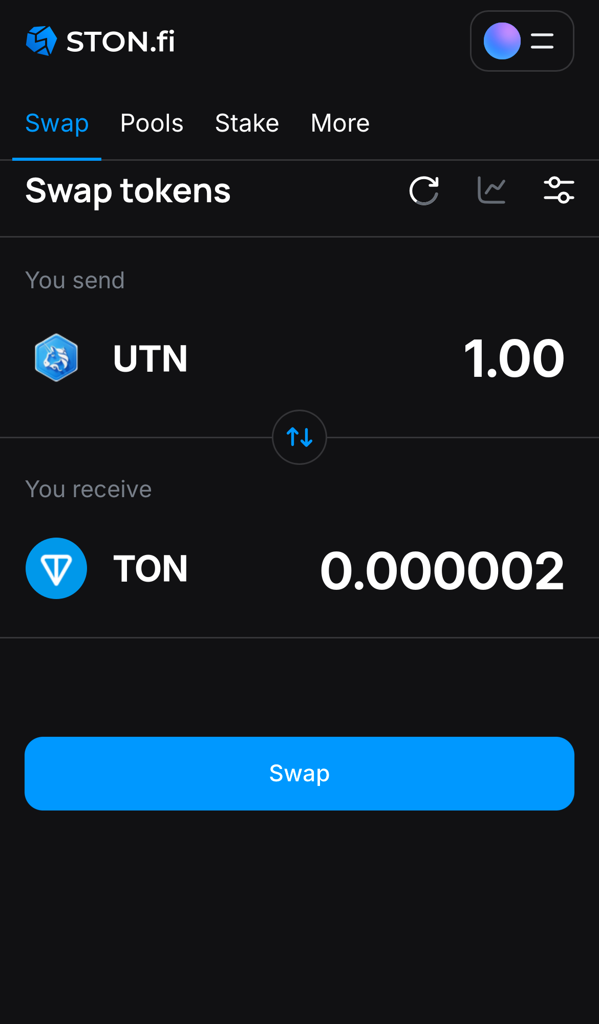Input the quantity of tokens you‘re selling (or buying), and let the algorithm do all the calculations.