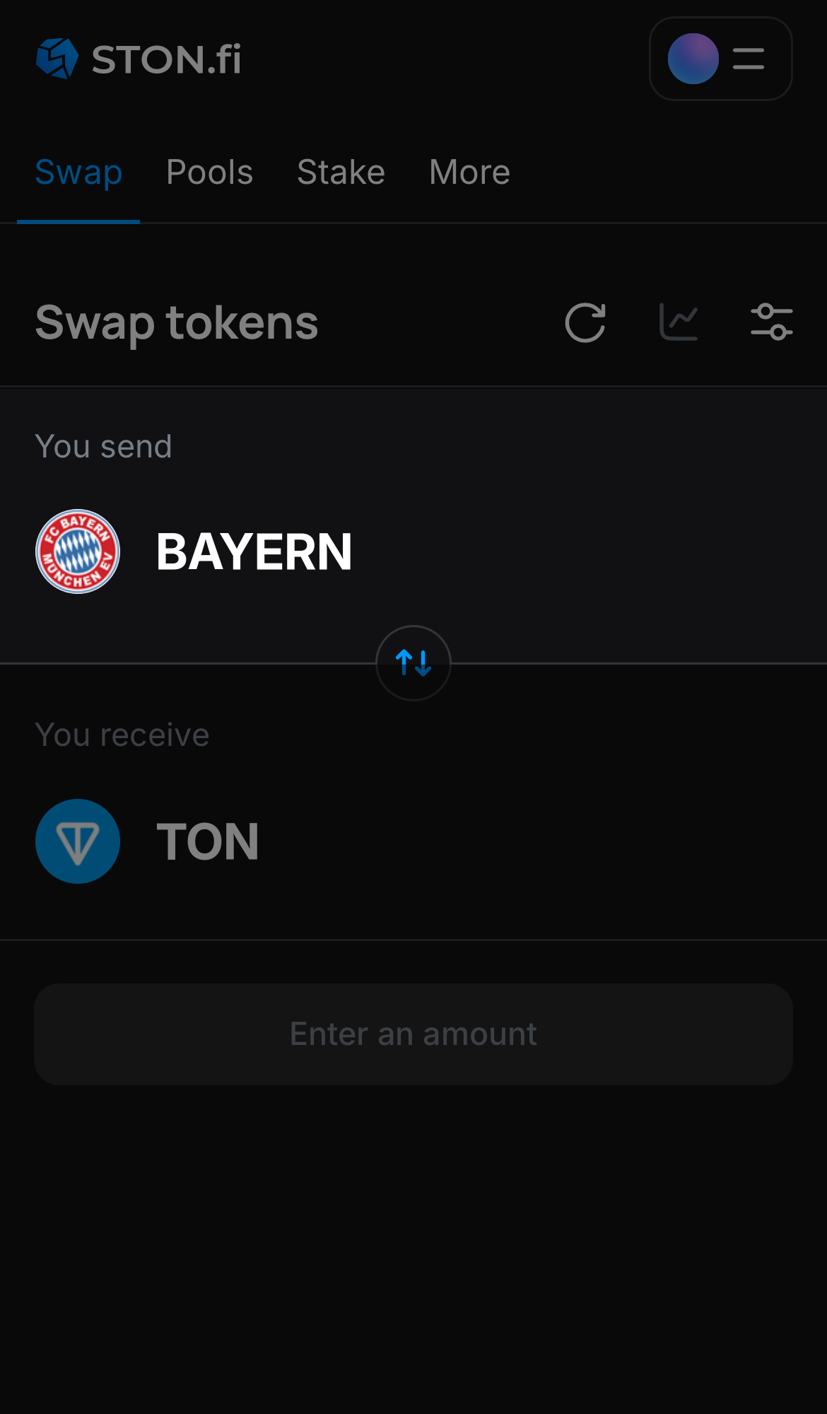 Selecione Bayern na caixa ‘You send‘.
