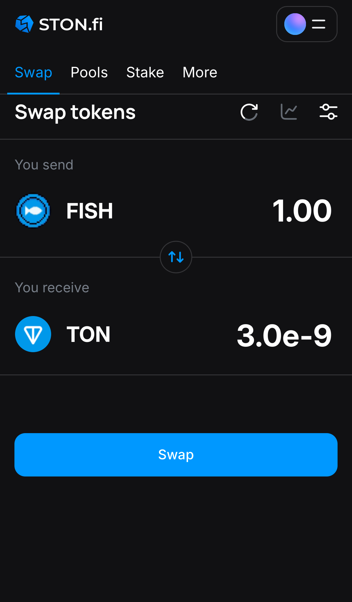 Input the quantity of tokens you‘re selling (or buying), and let the algorithm do all the calculations.