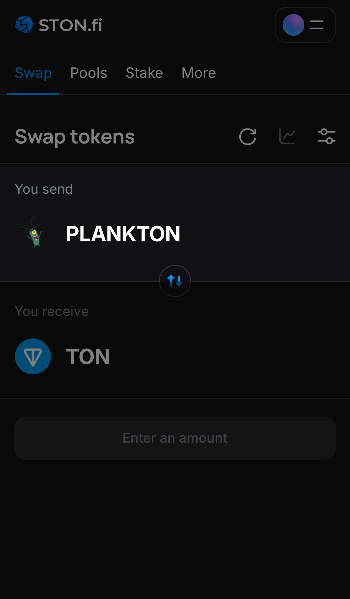 Selecione PLANKTON na caixa ‘You send‘.