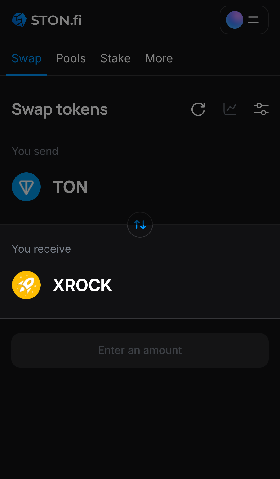 Choose XROCK in the ‘You receive‘ box.
