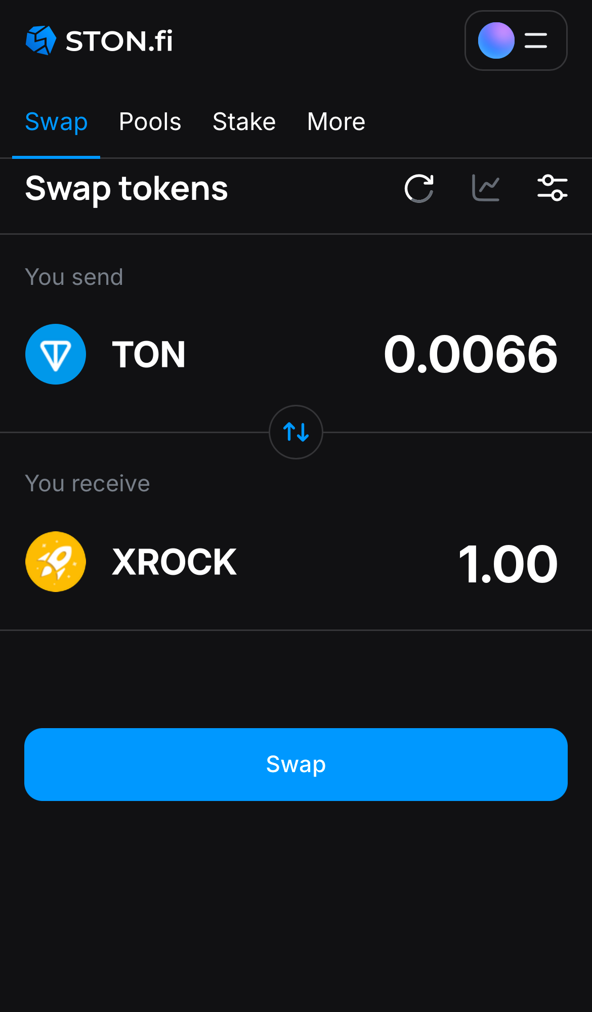Input the quantity of tokens you‘re selling (or buying), and let the algorithm do all the calculations.