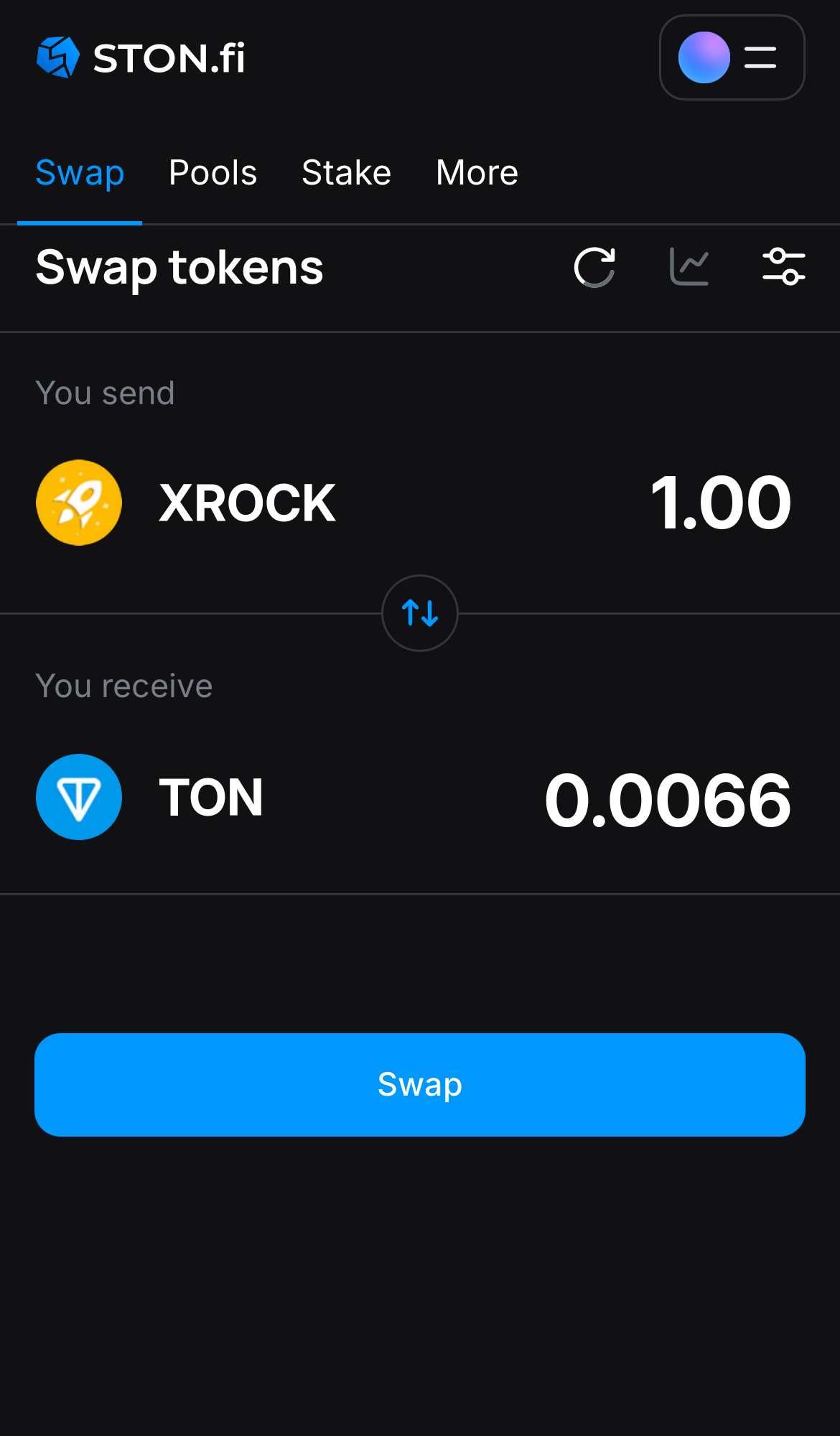 Input the quantity of tokens you‘re selling (or buying), and let the algorithm do all the calculations.