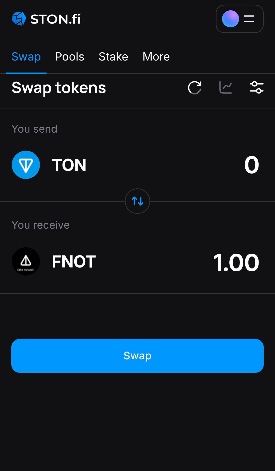 Nhập số lượng token bạn muốn bán (hoặc mua), và để thuật toán tự động tính toán.
