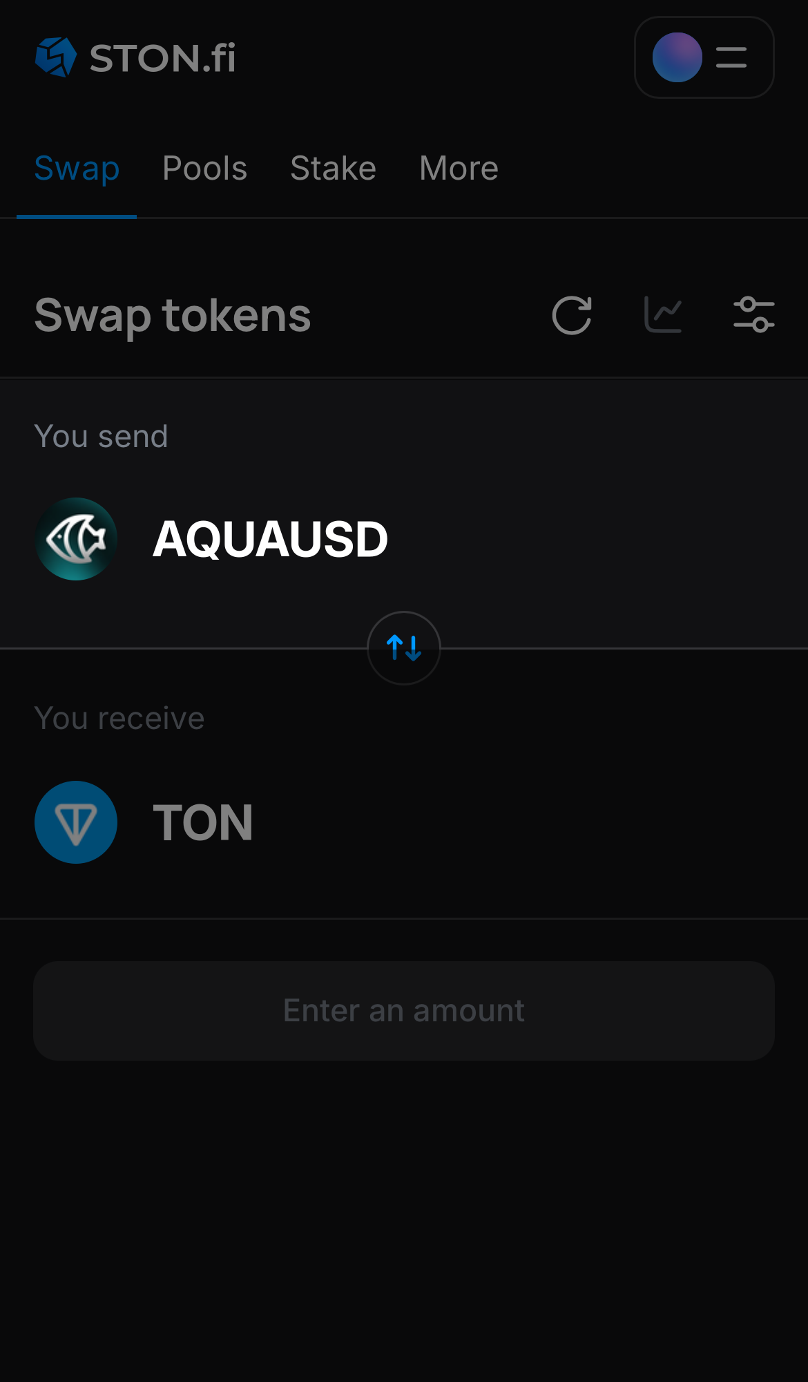 Selecione AquaUSD na caixa ‘You send‘.