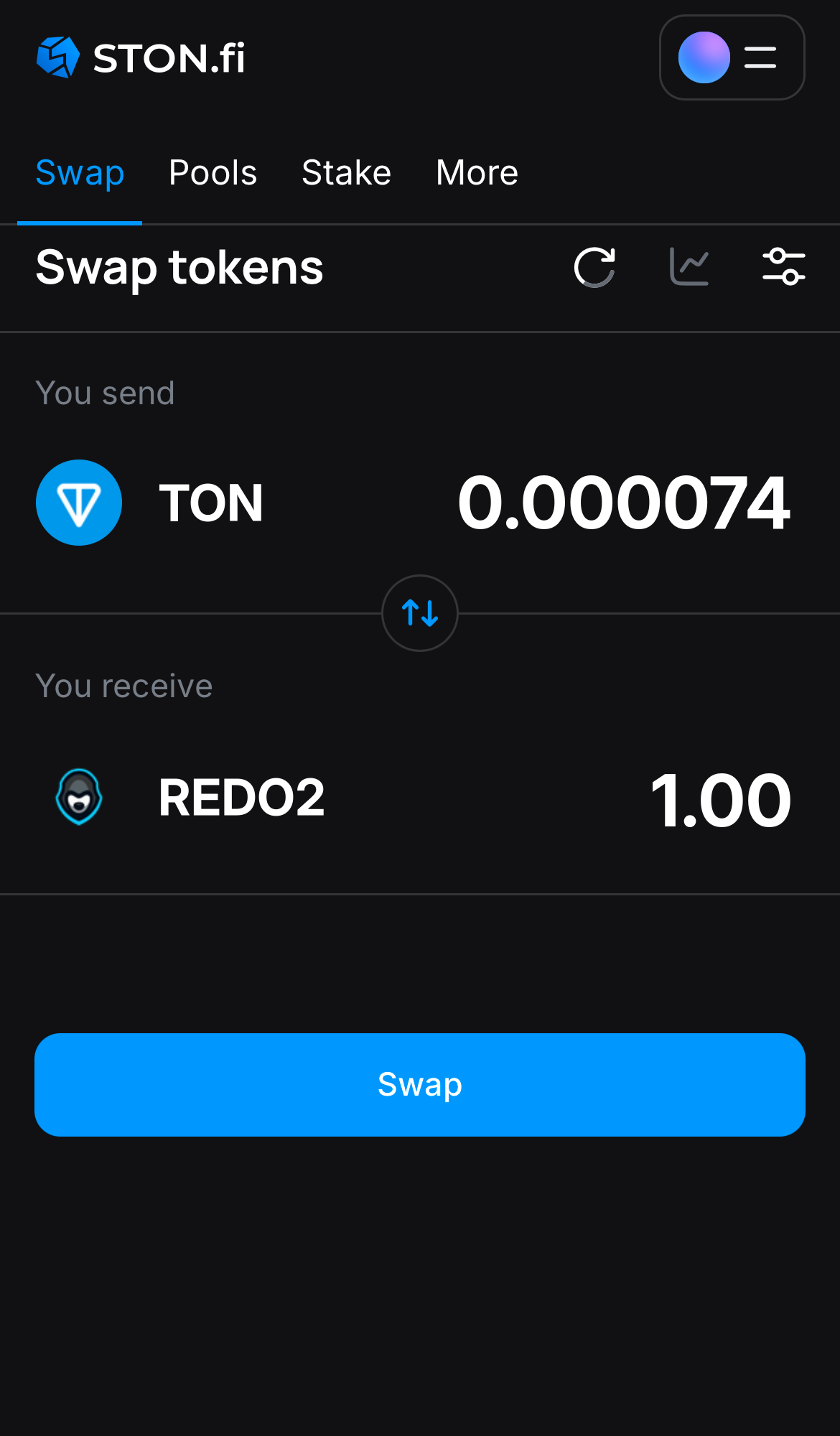 Nhập số lượng token bạn muốn bán (hoặc mua), và để thuật toán tự động tính toán.
