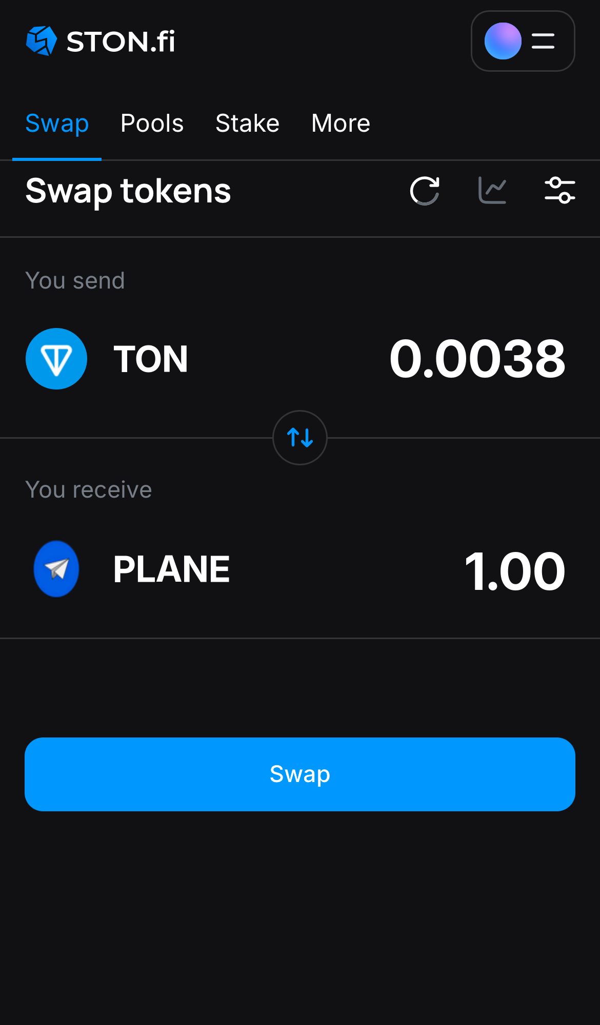Nhập số lượng token bạn muốn bán (hoặc mua), và để thuật toán tự động tính toán.