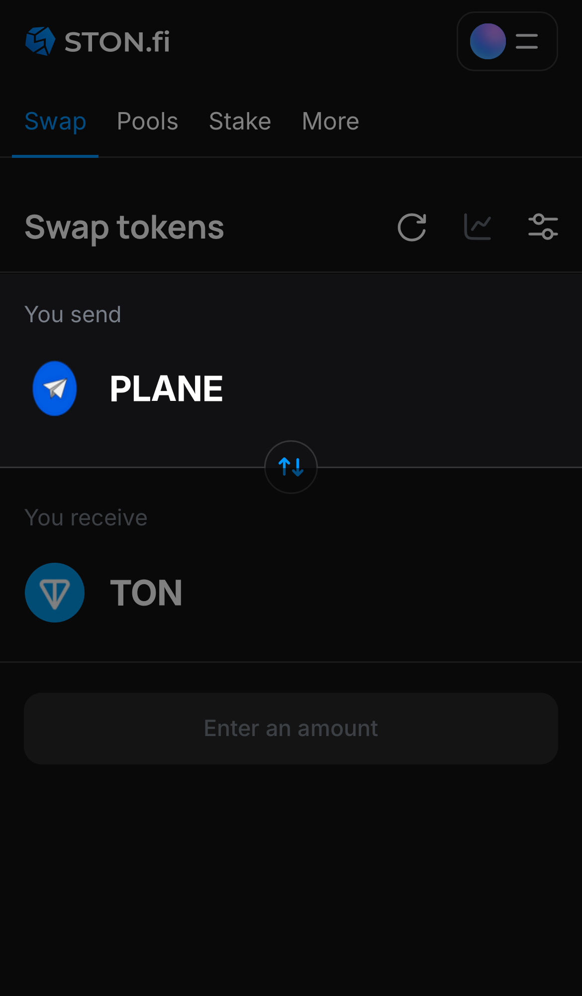 Chọn PLANE trong ô ‘You send‘.