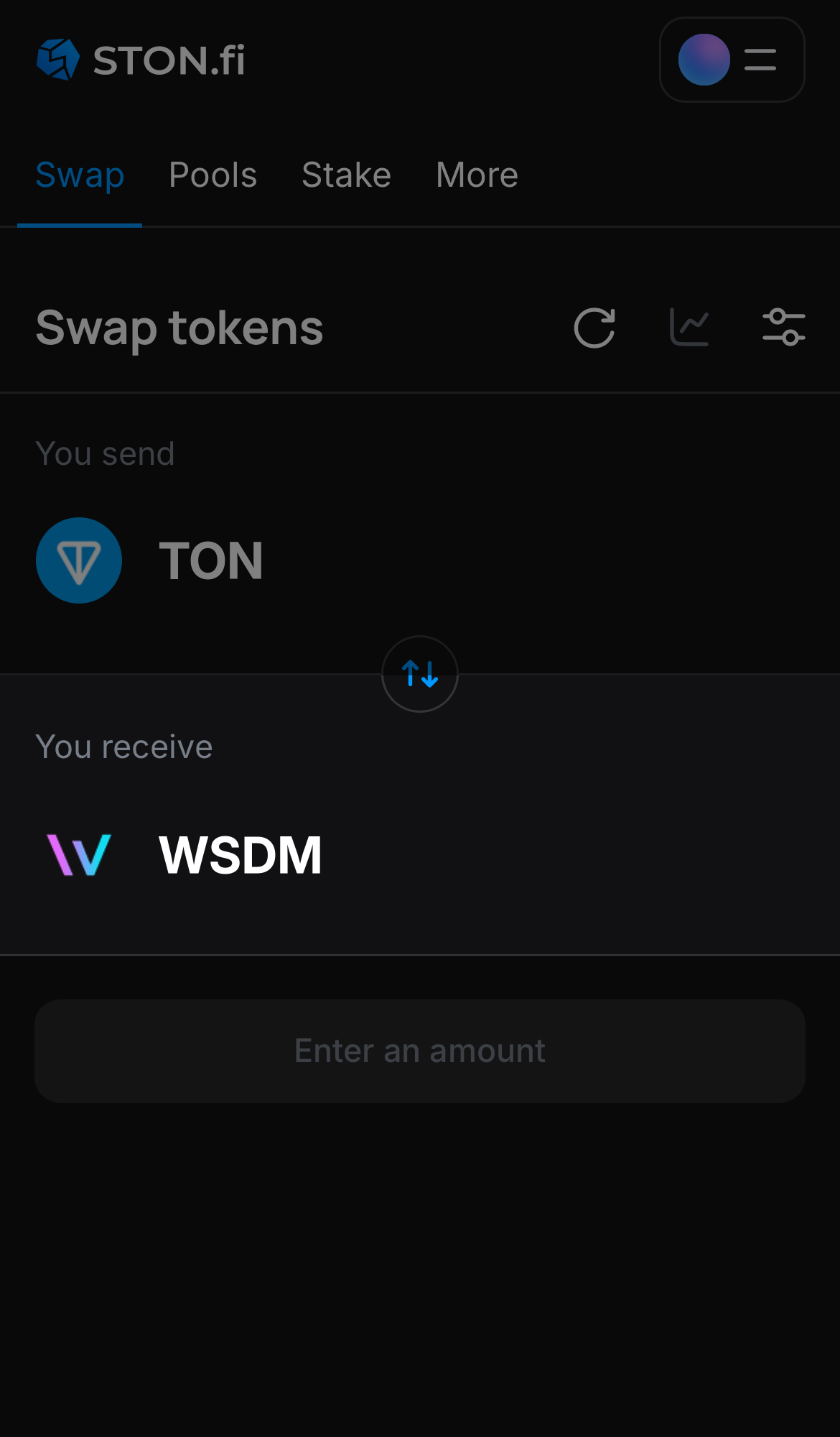 Selecione WSDM na caixa ‘You receive‘.