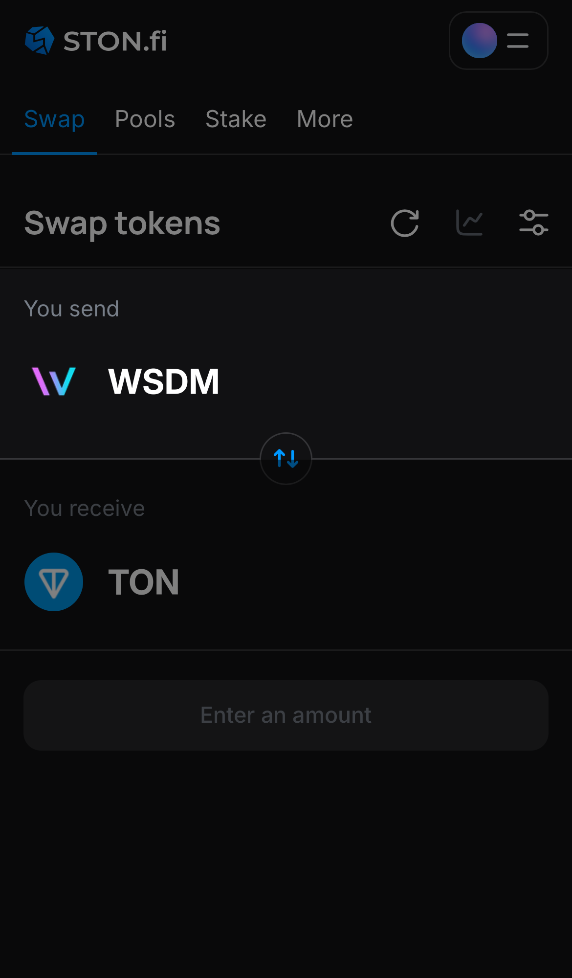 Selecione WSDM na caixa ‘You send‘.