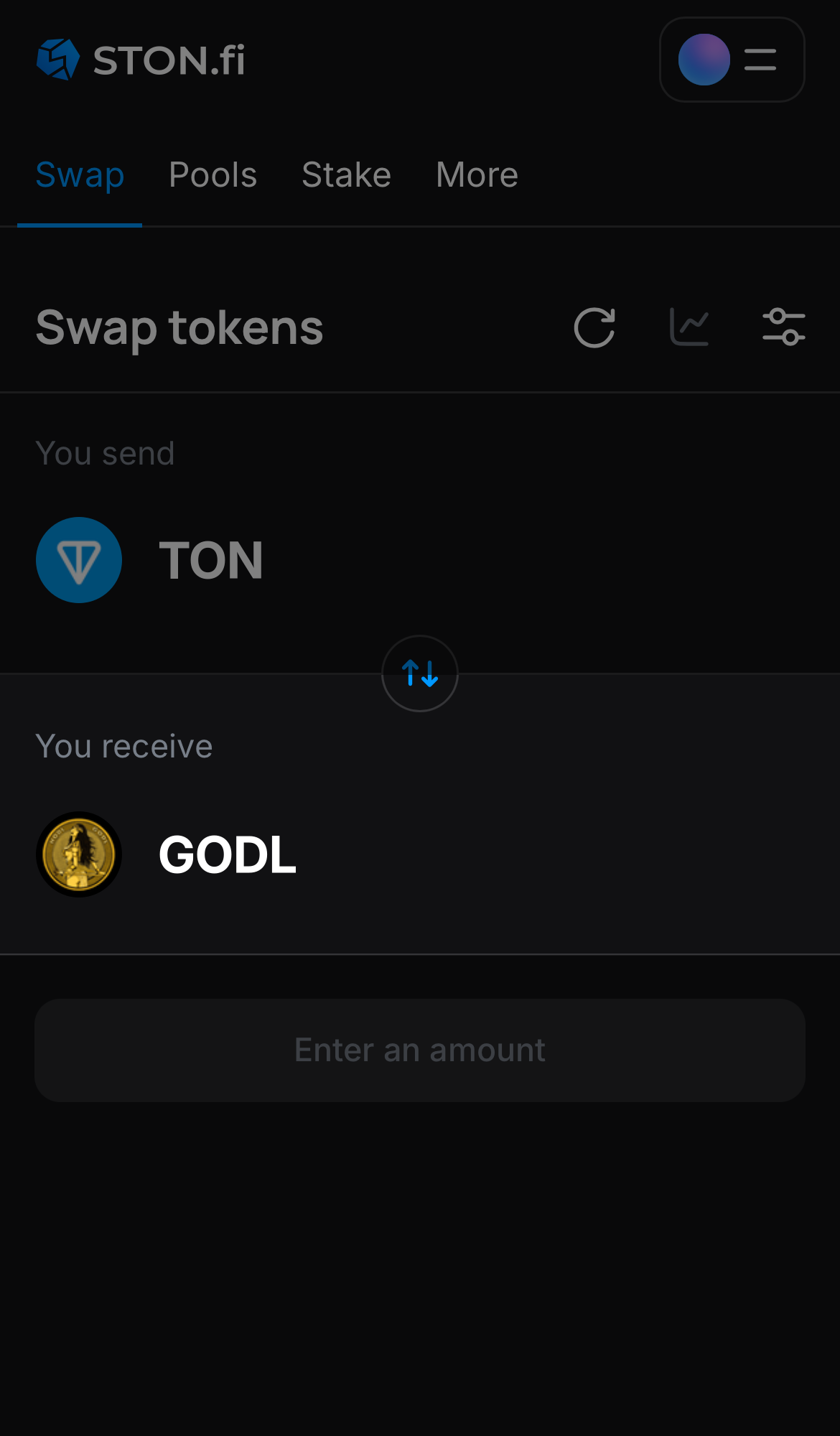Pilih GODL pada kotak ‘You receive‘.