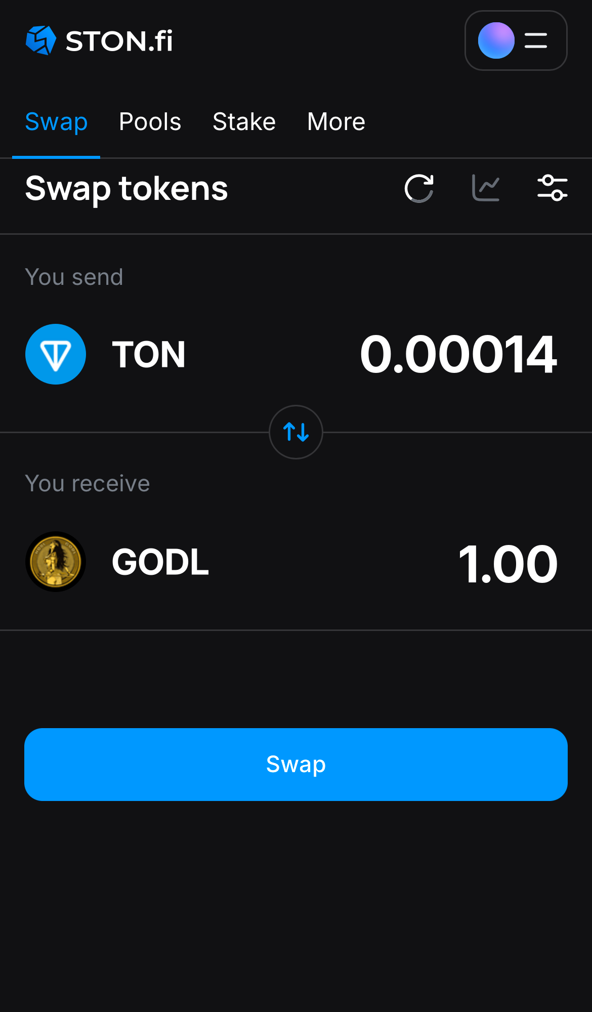 Masukkan jumlah token yang ingin Anda jual (atau beli), dan biarkan algoritma melakukan semua perhitungan.