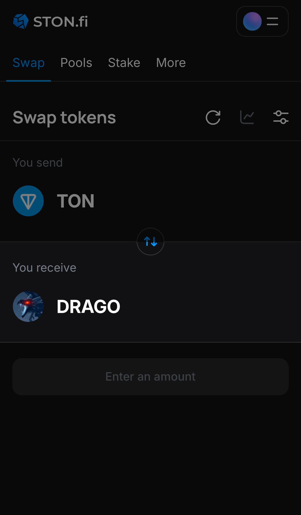 Choose DRAGO in the ‘You receive‘ box.