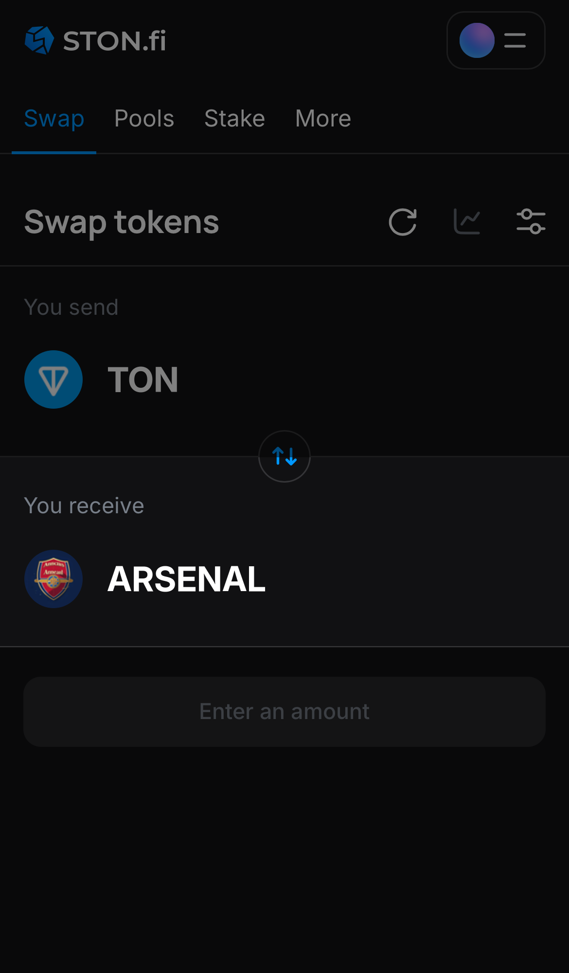 Selecione Arsenal na caixa ‘You receive‘.