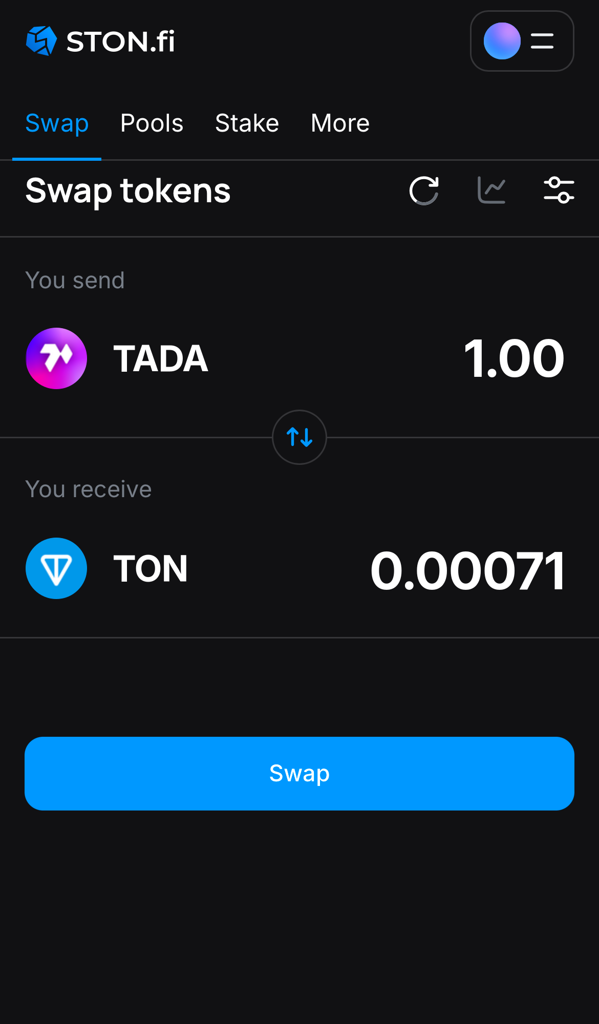 Input the quantity of tokens you‘re selling (or buying), and let the algorithm do all the calculations.