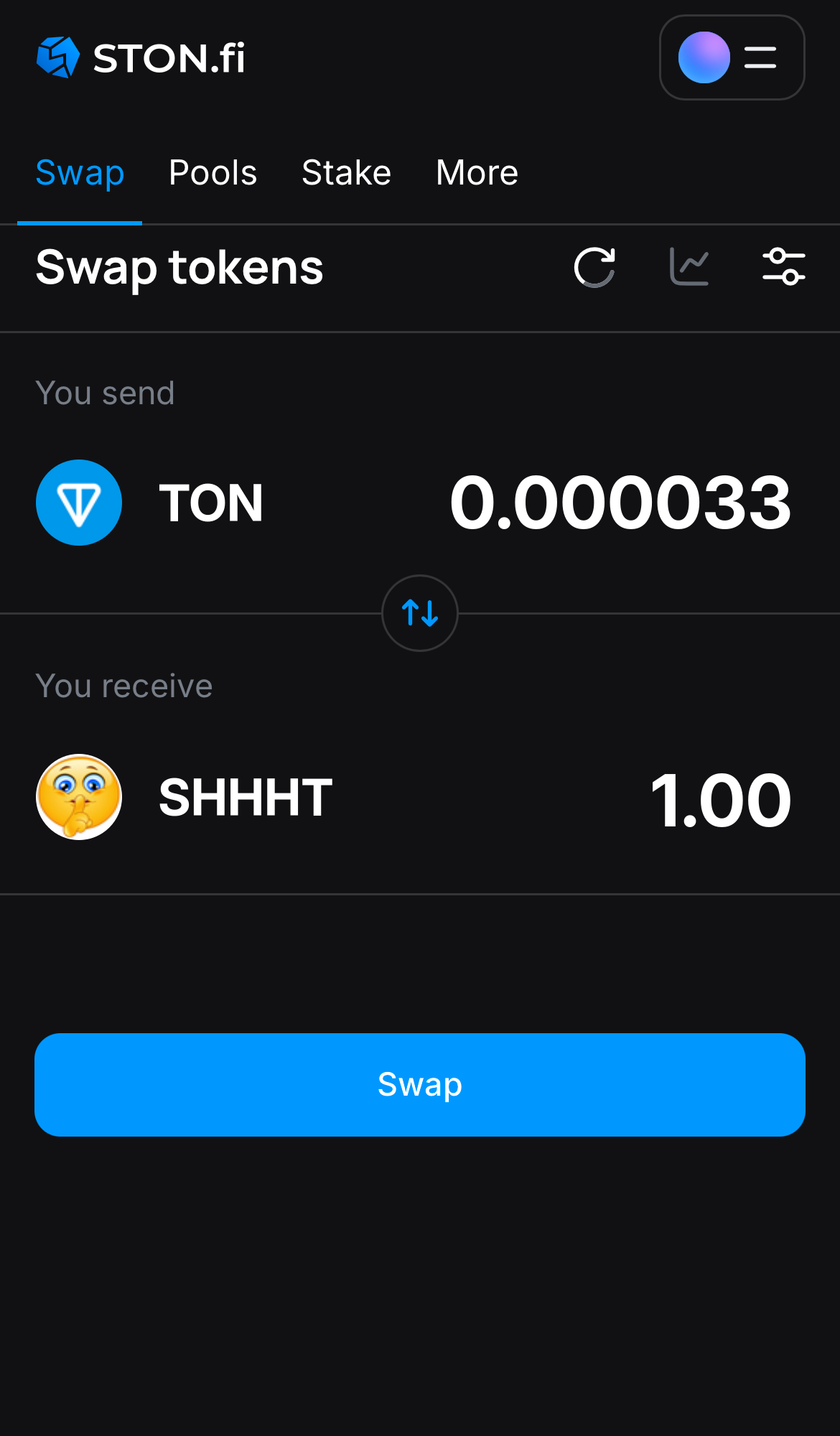 Nhập số lượng token bạn muốn bán (hoặc mua), và để thuật toán tự động tính toán.