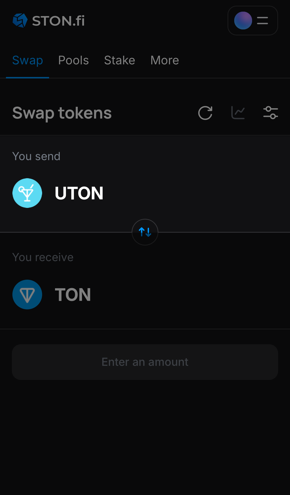 Pilih uTON pada kotak ‘You send‘.