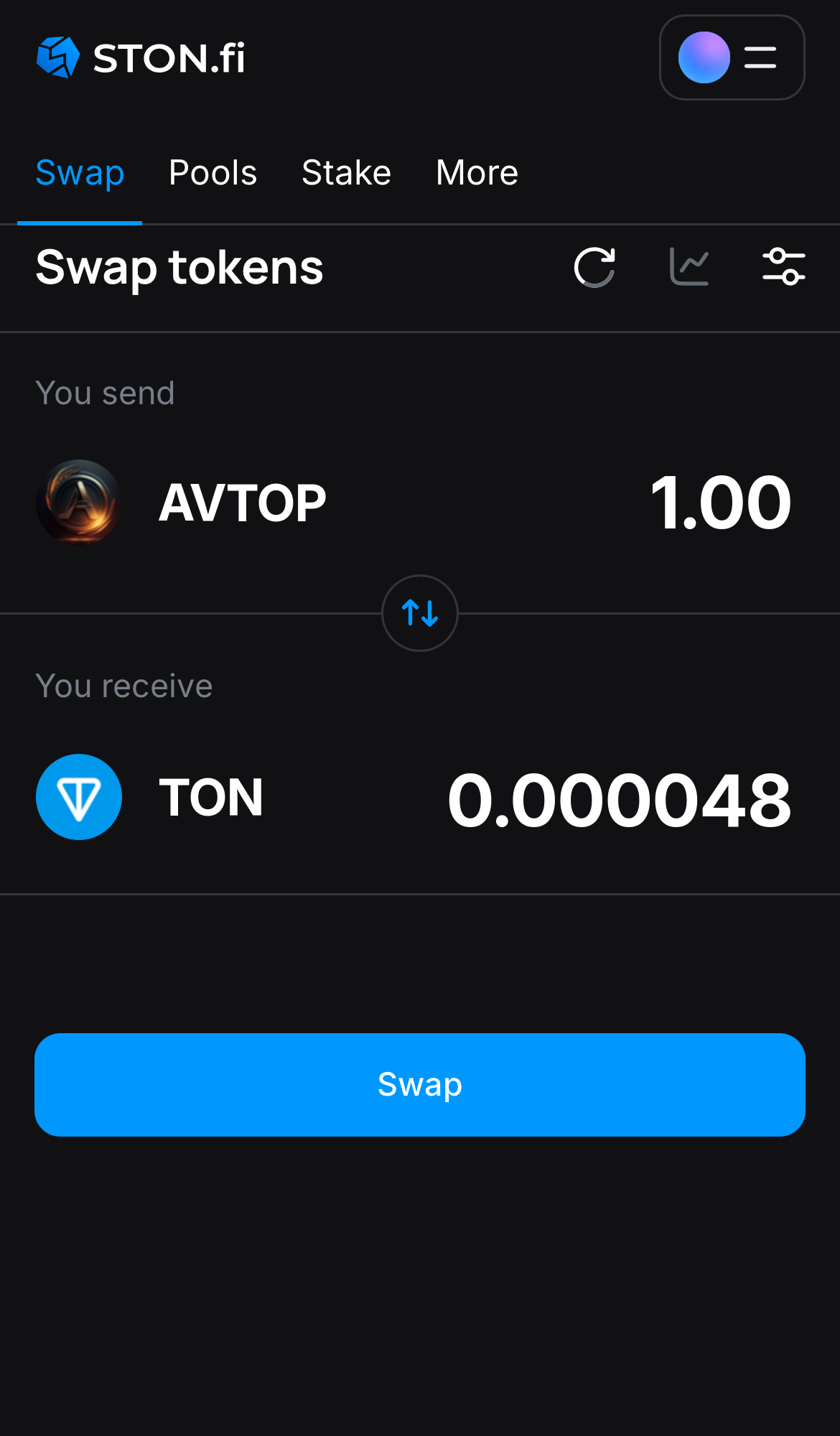 Masukkan jumlah token yang ingin Anda jual (atau beli), dan biarkan algoritma melakukan semua perhitungan.