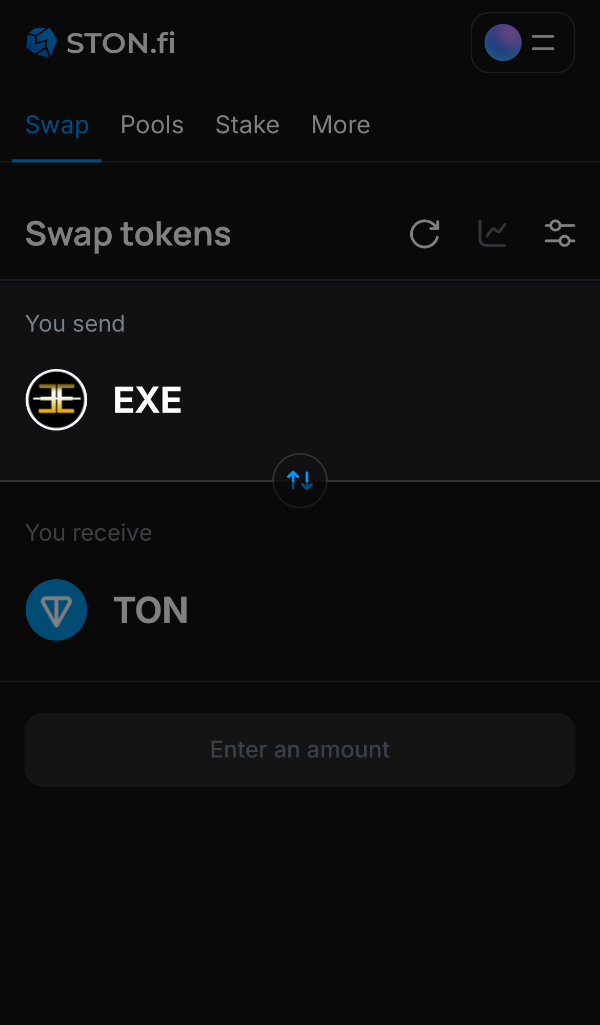 Elige EXE en la casilla ‘You send‘.
