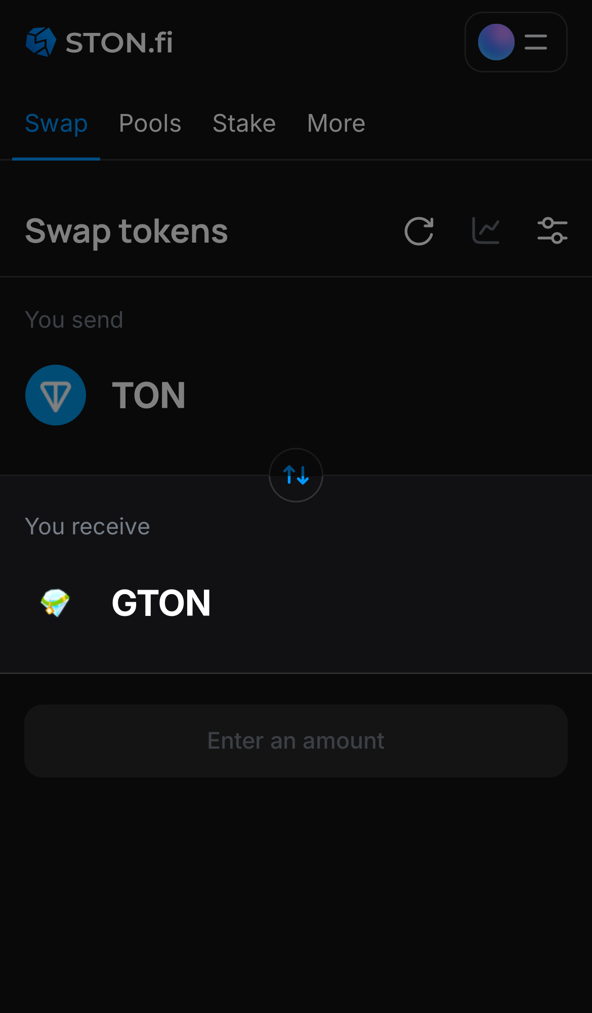 Selecione GTON na caixa ‘You receive‘.