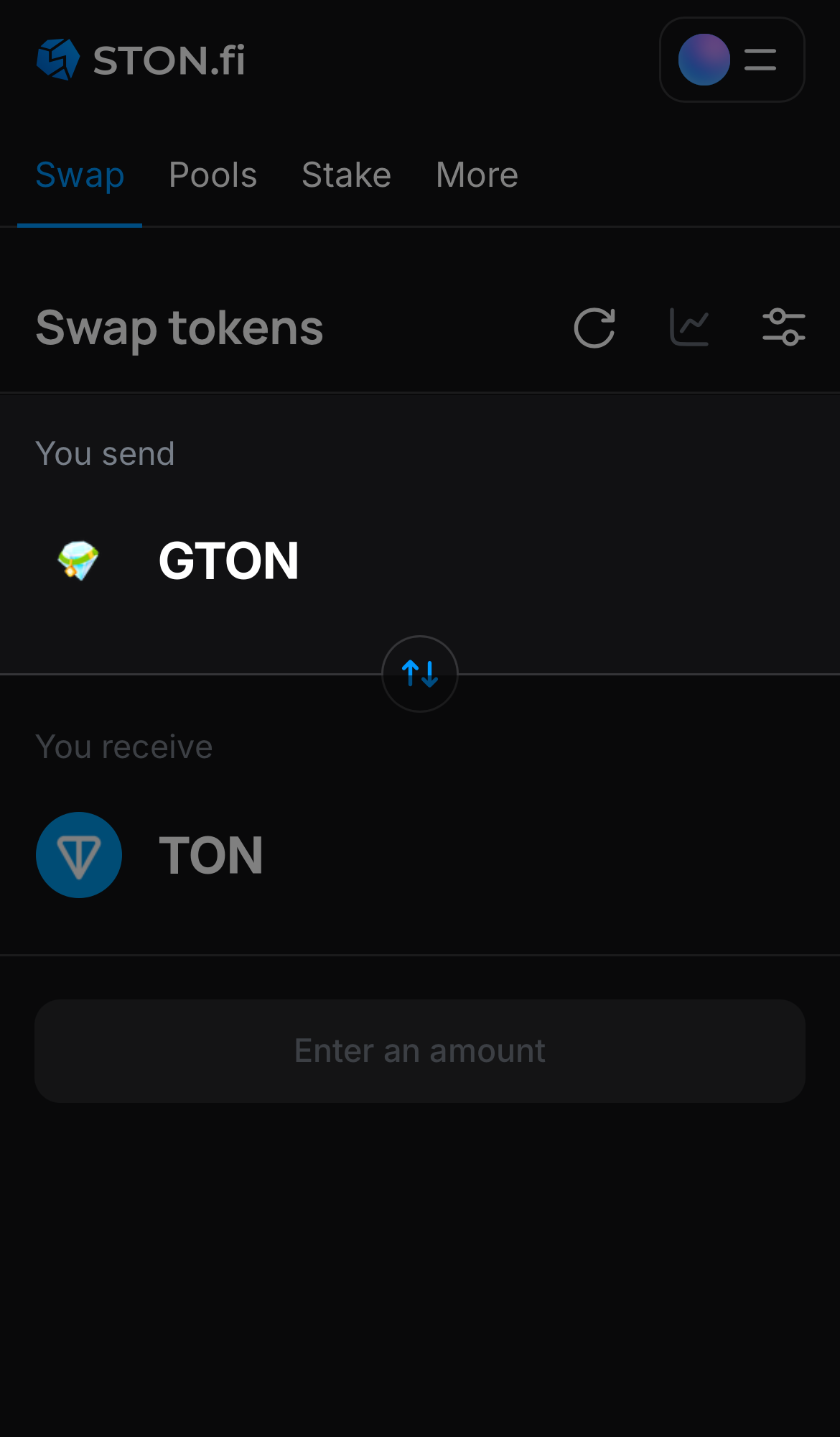 Selecione GTON na caixa ‘You send‘.