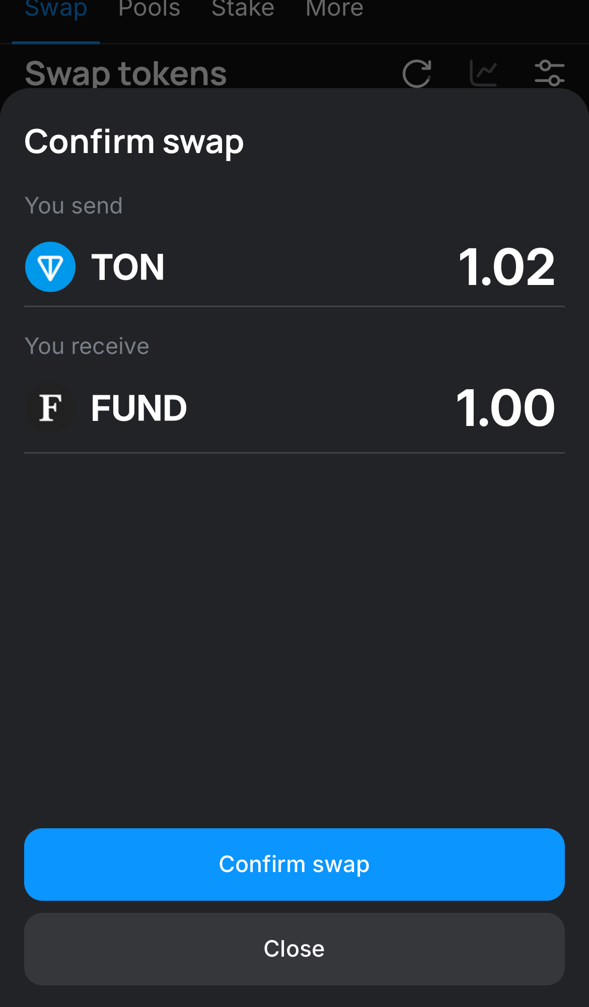 Klik ‘Swap‘, periksa kembali detailnya, dan konfirmasi transaksi dengan mengklik tombol ‘Confirm swap‘.