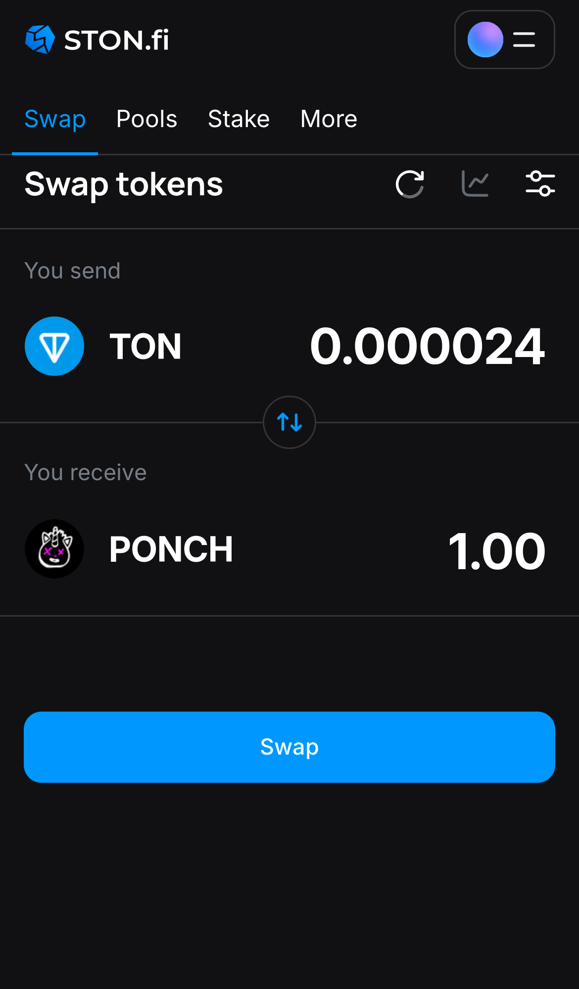 Input the quantity of tokens you‘re selling (or buying), and let the algorithm do all the calculations.