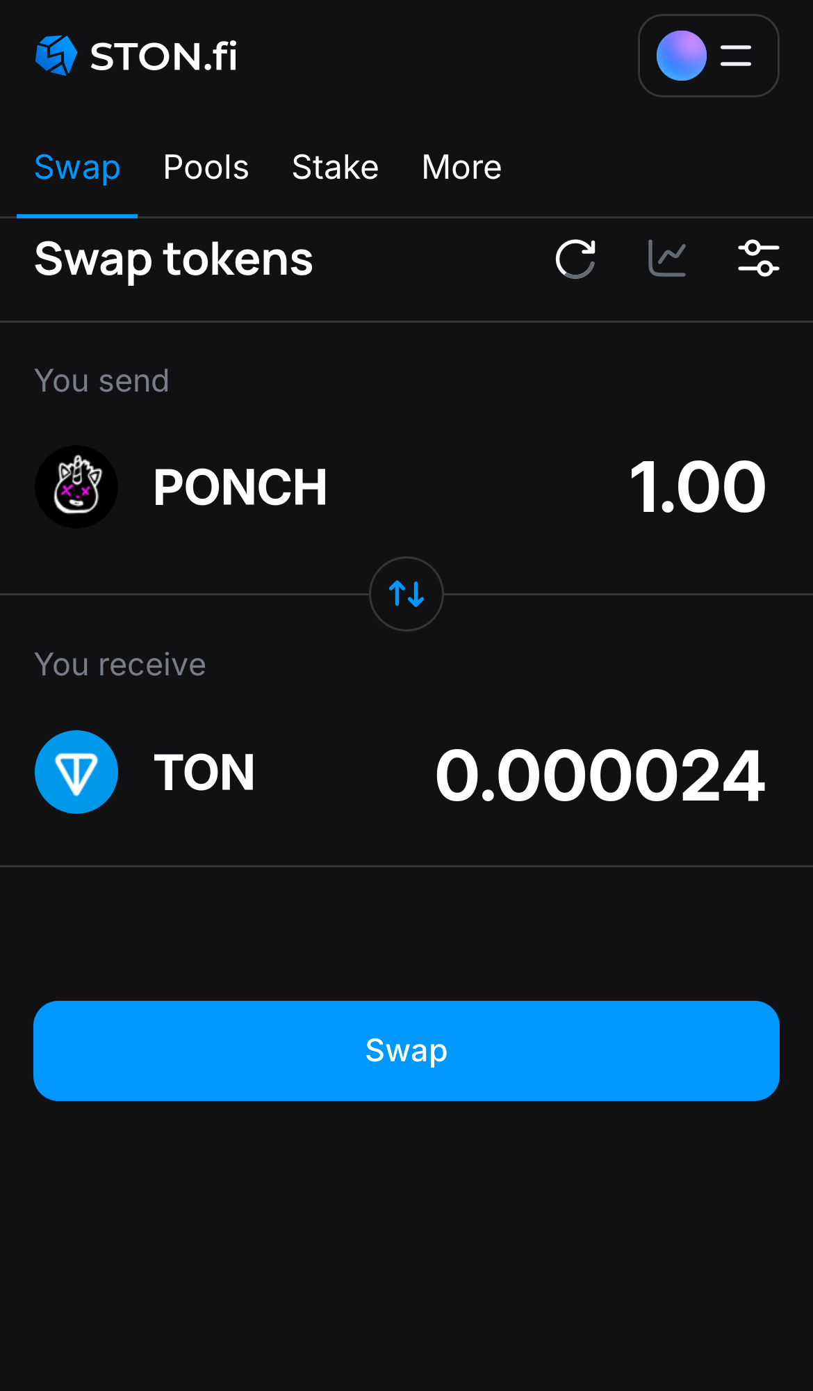 Input the quantity of tokens you‘re selling (or buying), and let the algorithm do all the calculations.