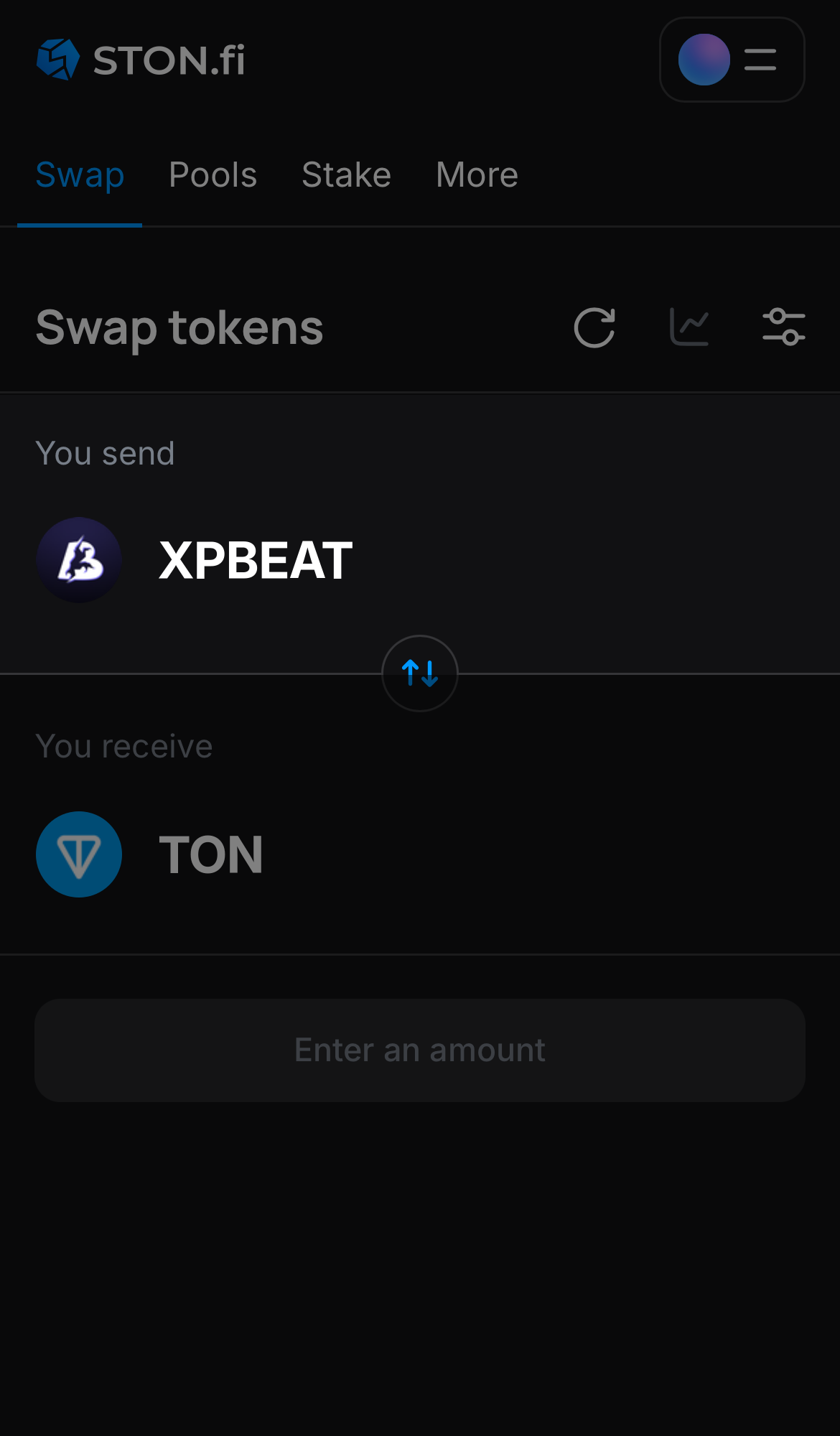 Selecione XPBEAT na caixa ‘You send‘.