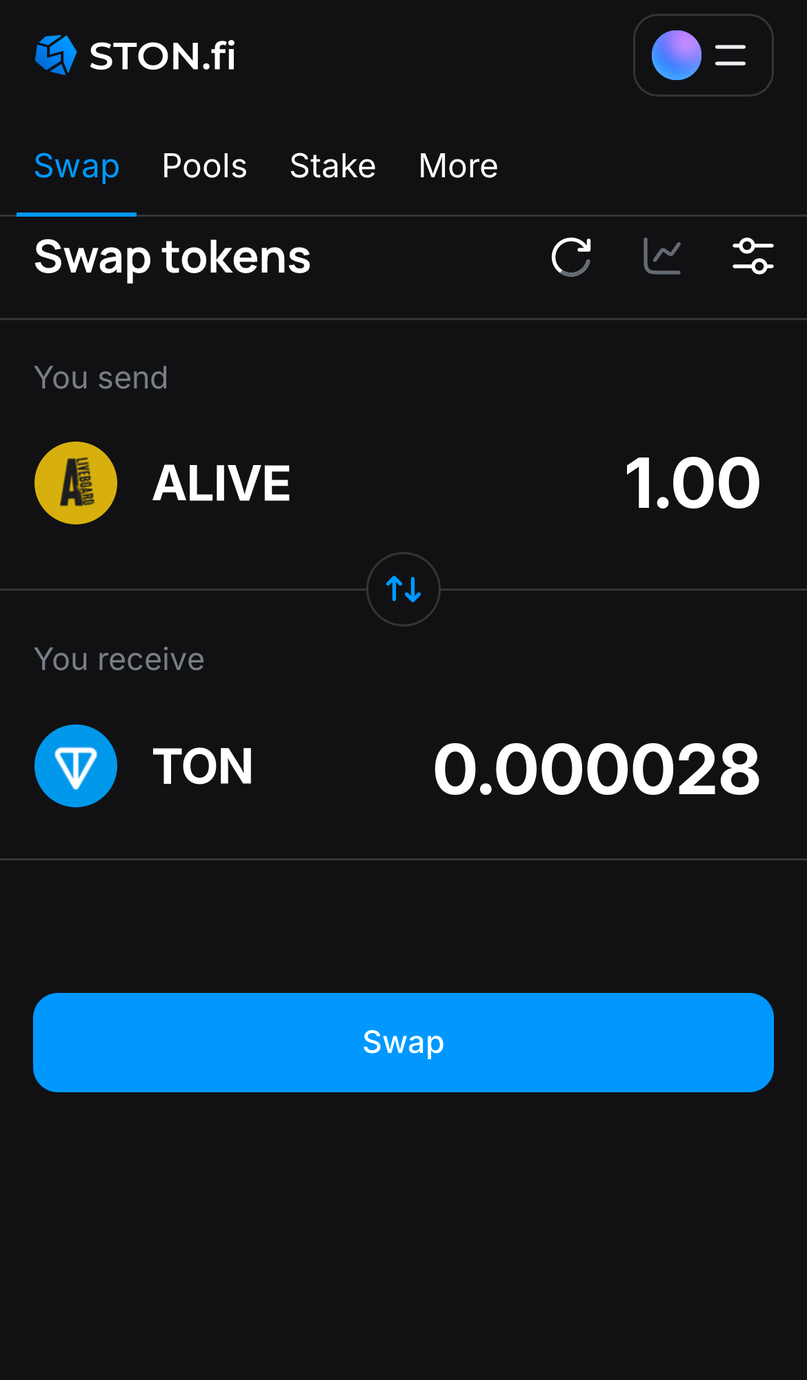 Insira a quantidade de tokens que deseja vender (ou comprar) e deixe o algoritmo fazer todos os cálculos.