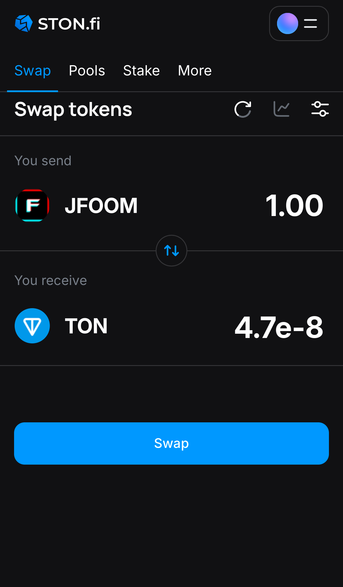 Insira a quantidade de tokens que deseja vender (ou comprar) e deixe o algoritmo fazer todos os cálculos.