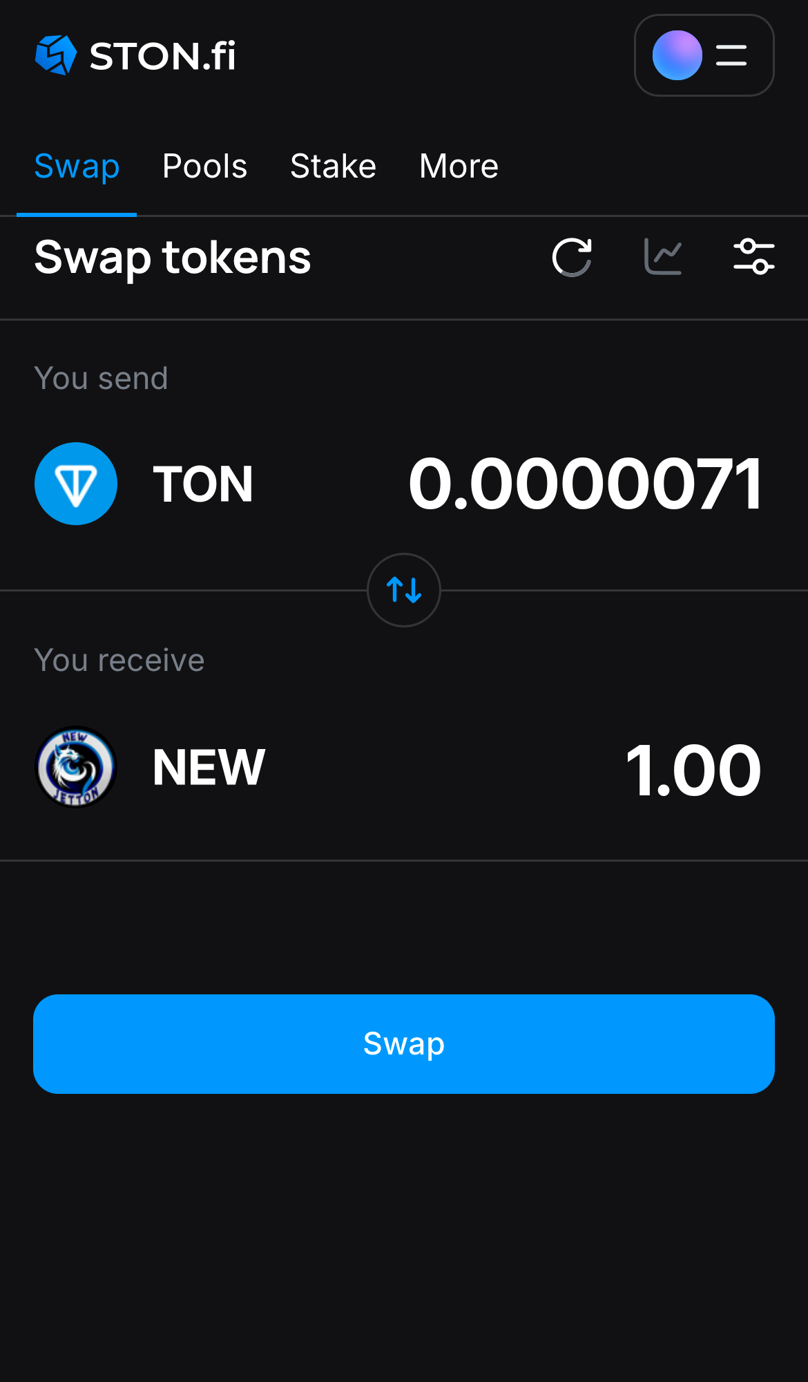 Input the quantity of tokens you‘re selling (or buying), and let the algorithm do all the calculations.