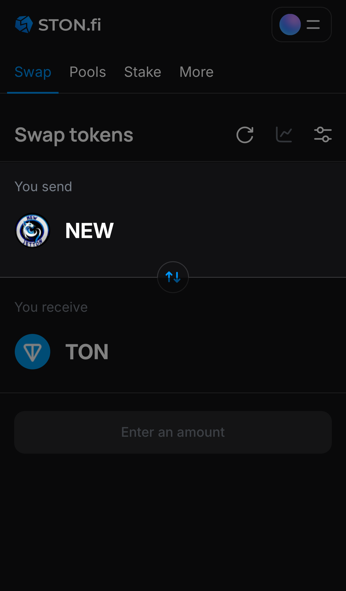Choose NEW in the ‘You send‘ box.