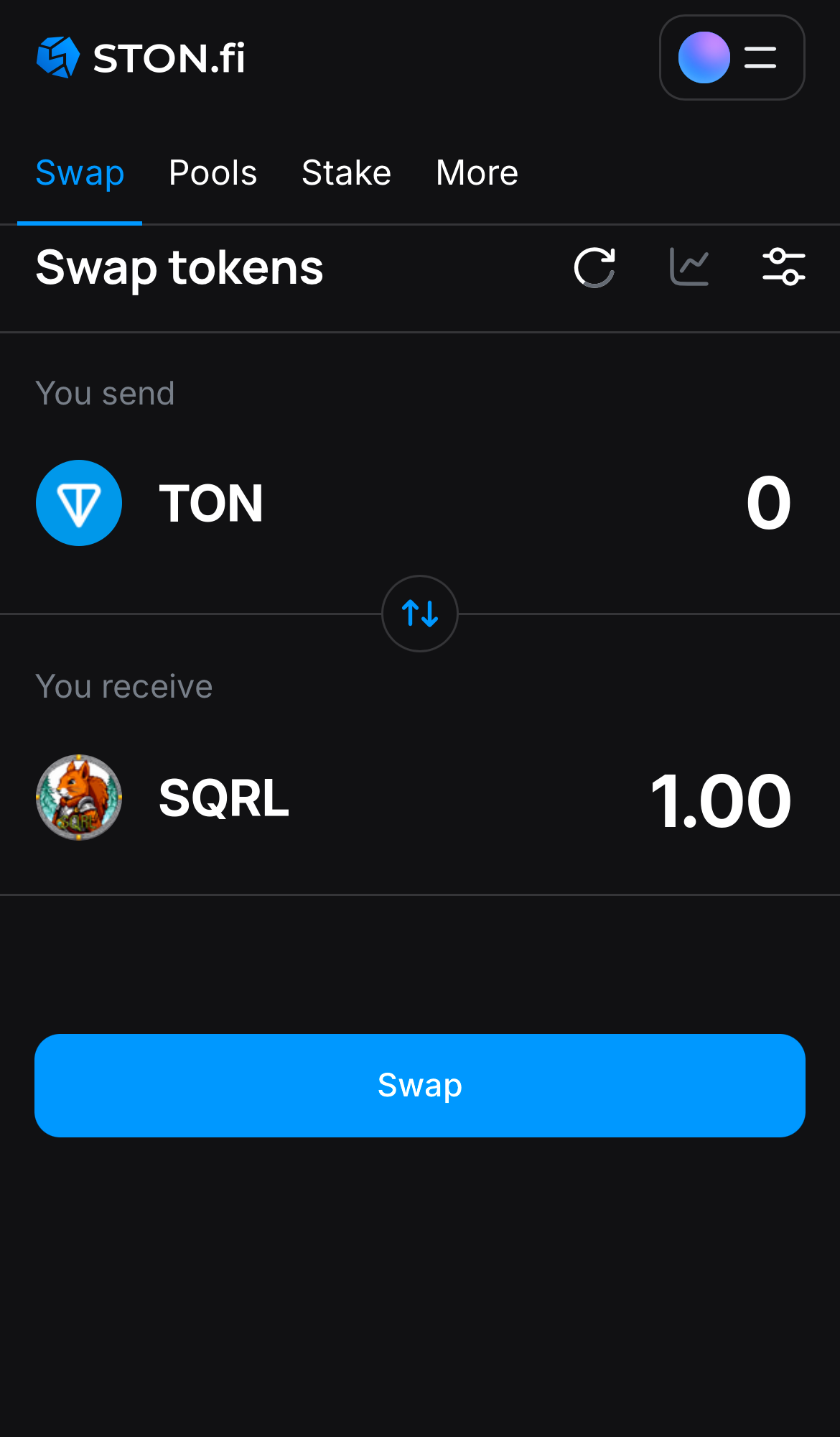 Nhập số lượng token bạn muốn bán (hoặc mua), và để thuật toán tự động tính toán.