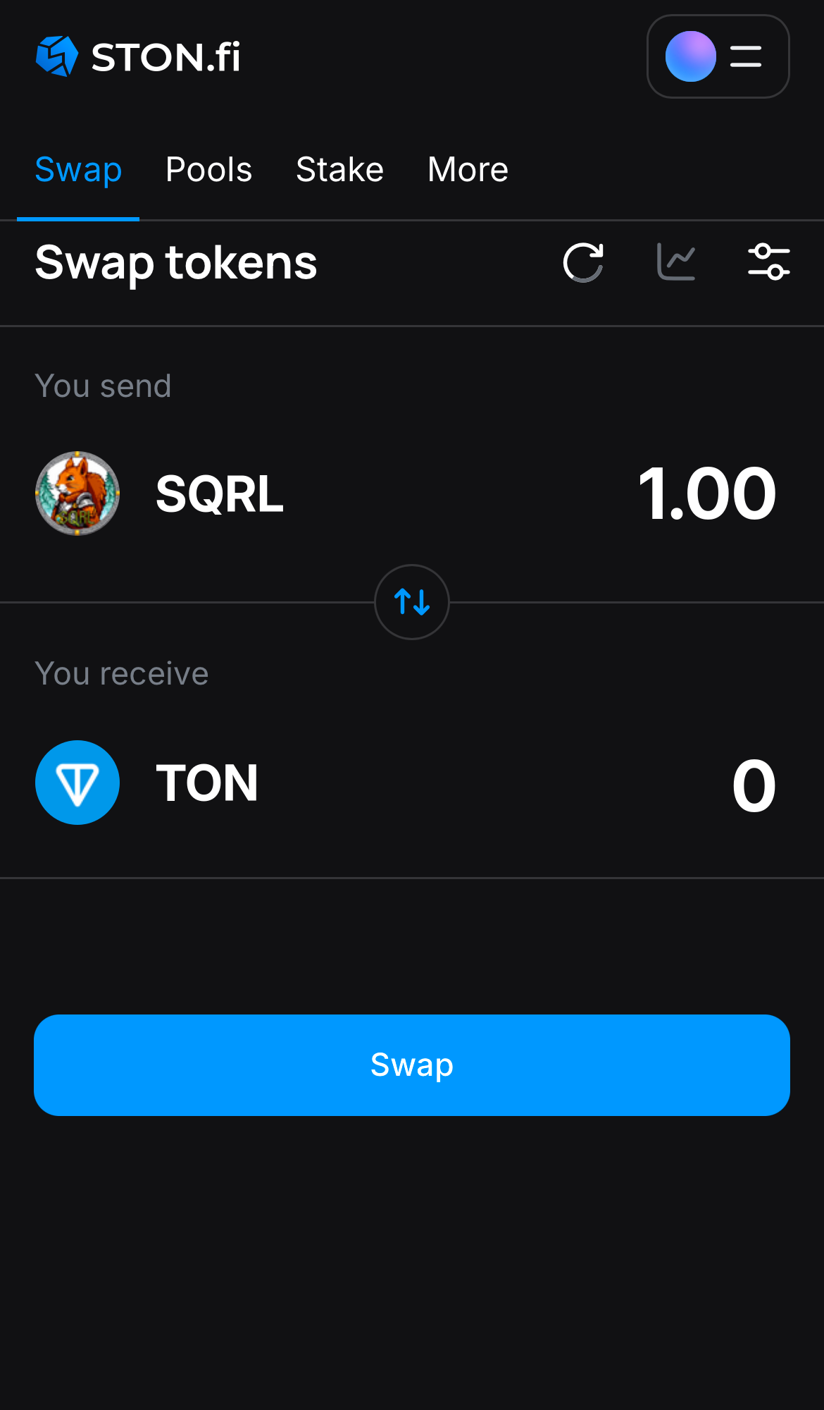 Nhập số lượng token bạn muốn bán (hoặc mua), và để thuật toán tự động tính toán.