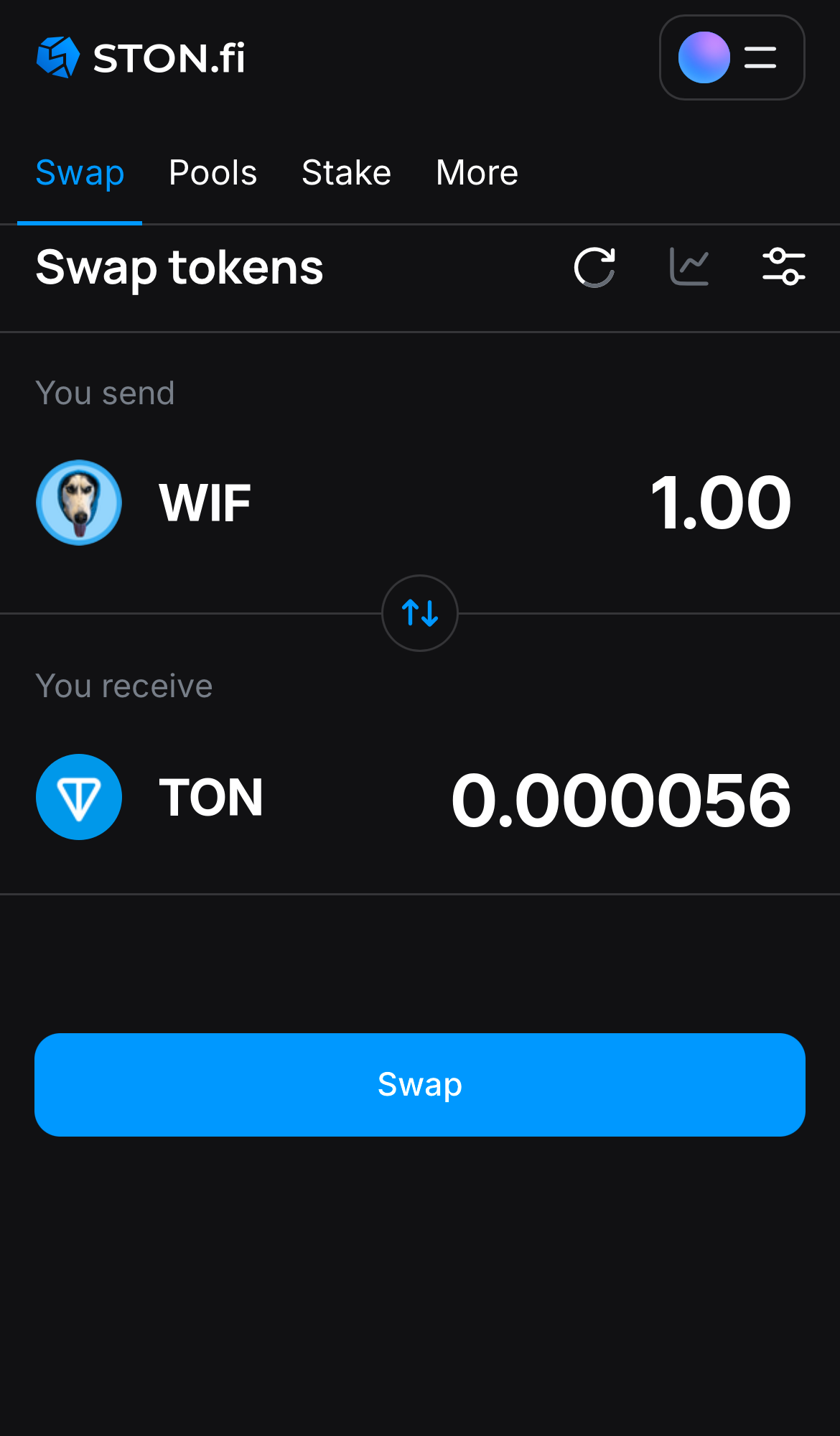 Nhập số lượng token bạn muốn bán (hoặc mua), và để thuật toán tự động tính toán.