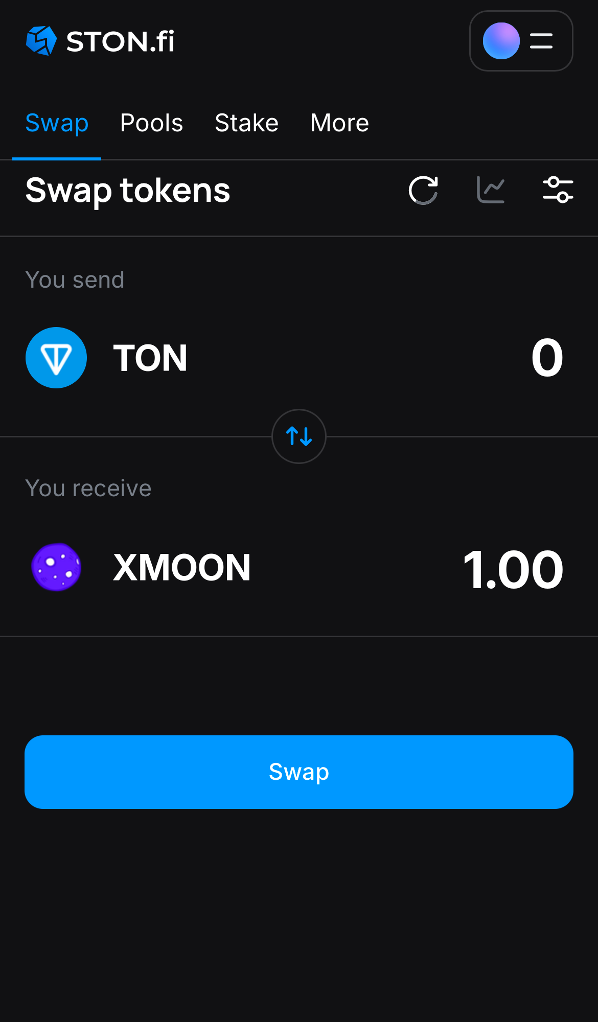 Input the quantity of tokens you‘re selling (or buying), and let the algorithm do all the calculations.