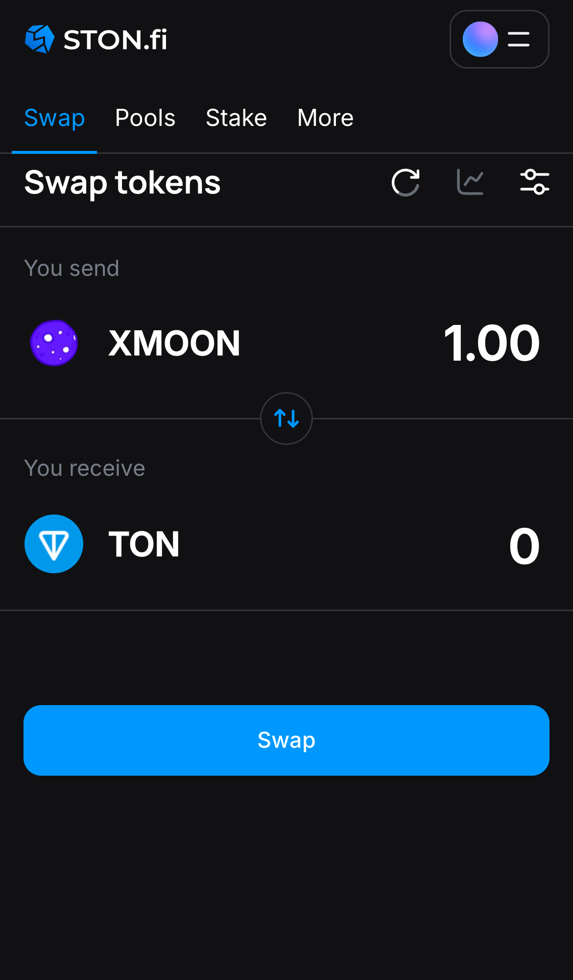 Input the quantity of tokens you‘re selling (or buying), and let the algorithm do all the calculations.