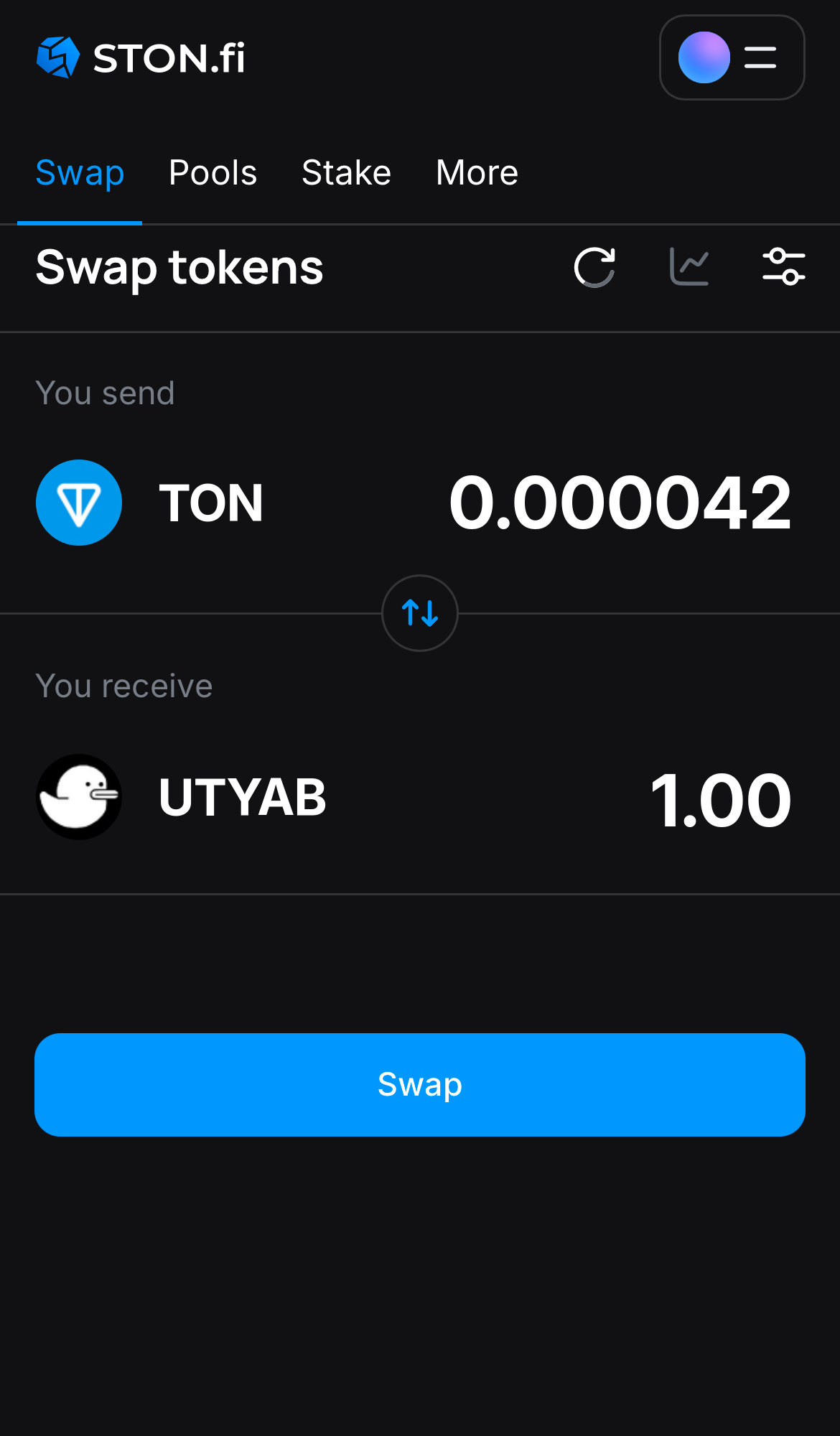 Input the quantity of tokens you‘re selling (or buying), and let the algorithm do all the calculations.